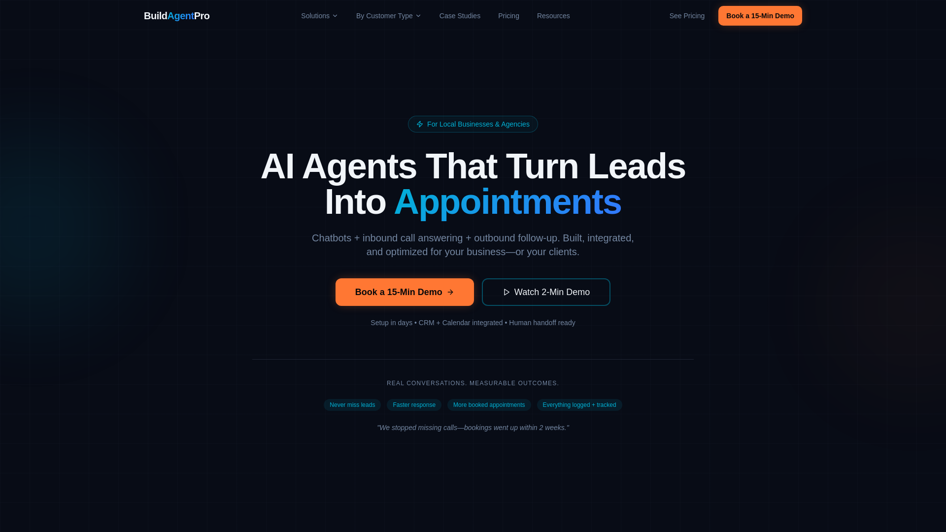 website screenshot of https://buildagentpro.com/