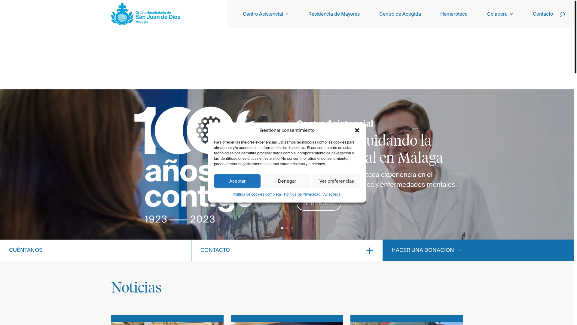 website screenshot of https://sanjuandediosmalaga.es/