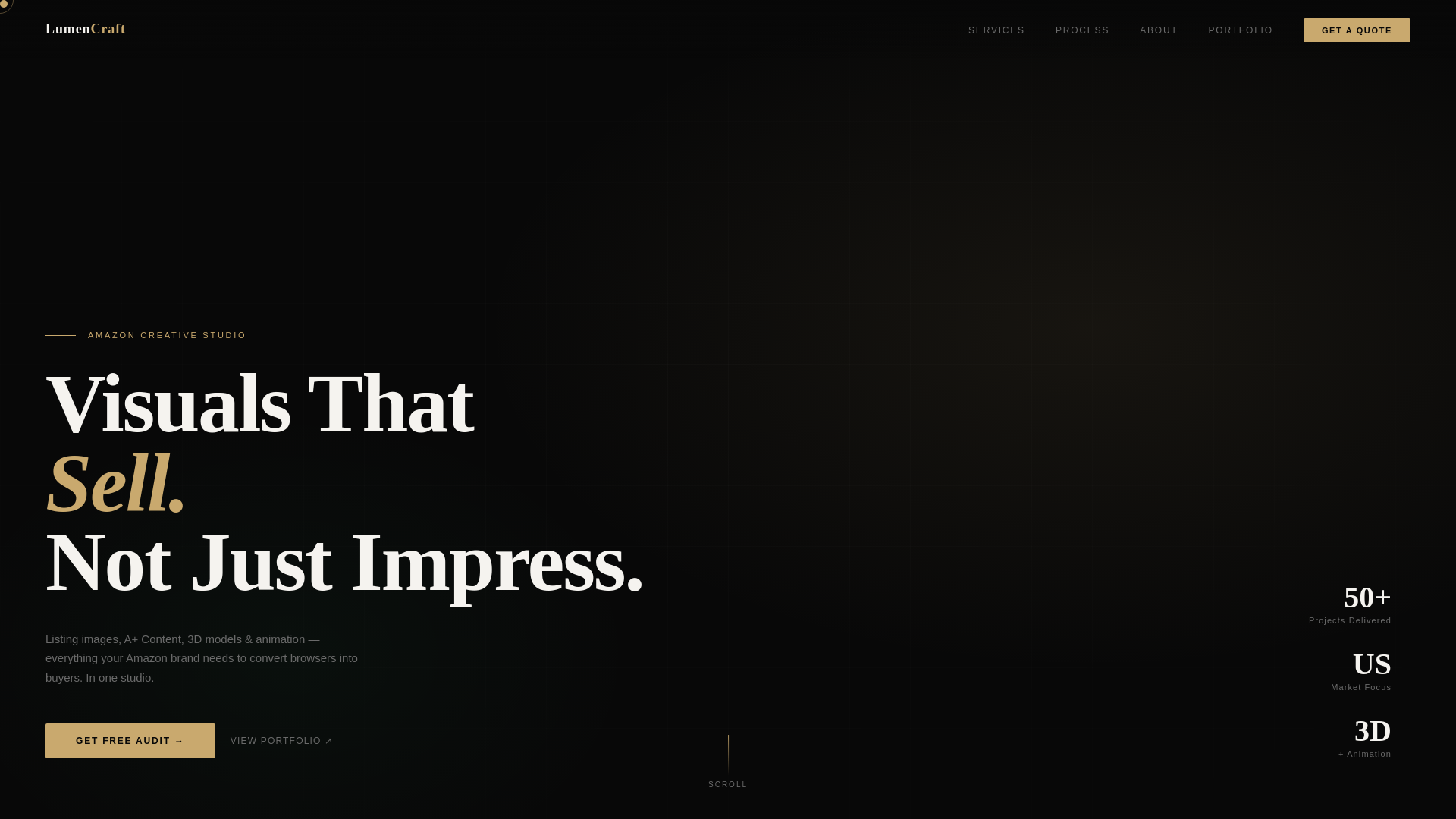 website screenshot of https://lumencraftstudios.org/