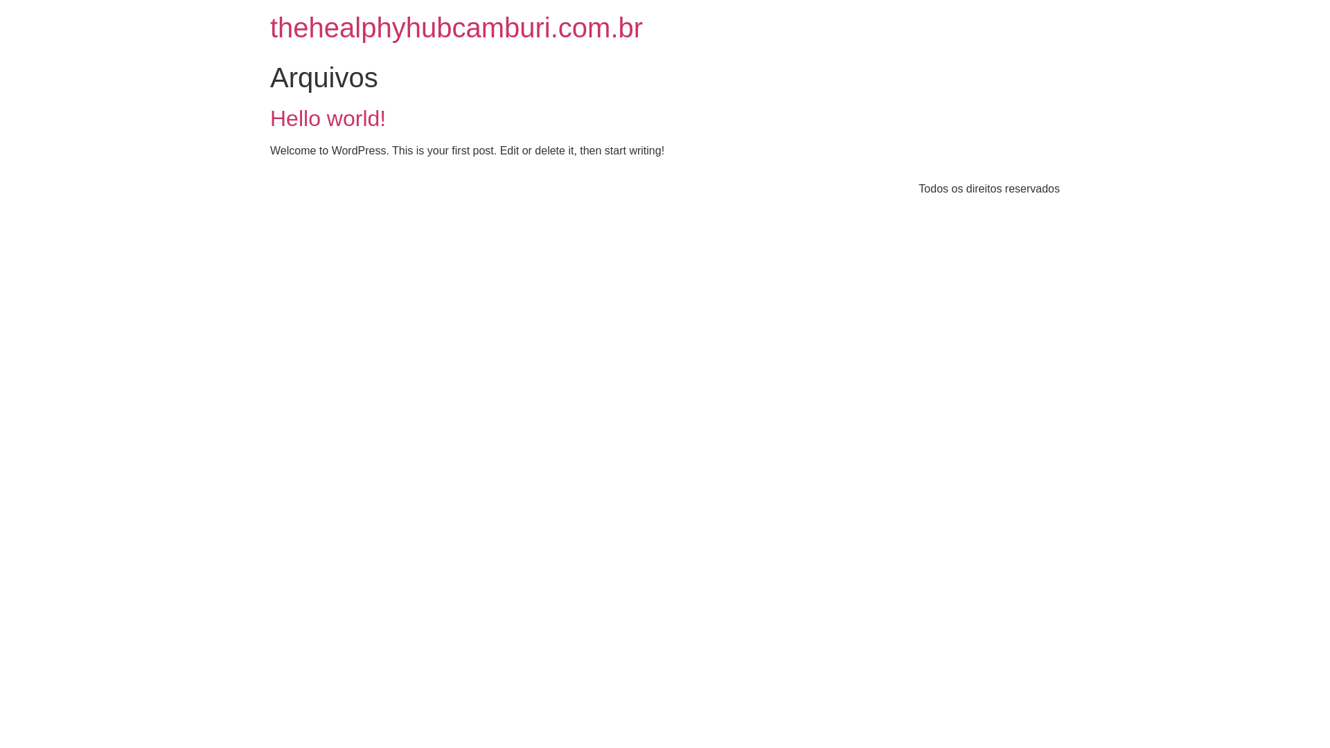 website screenshot of https://thehealphyhubcamburi.com.br/