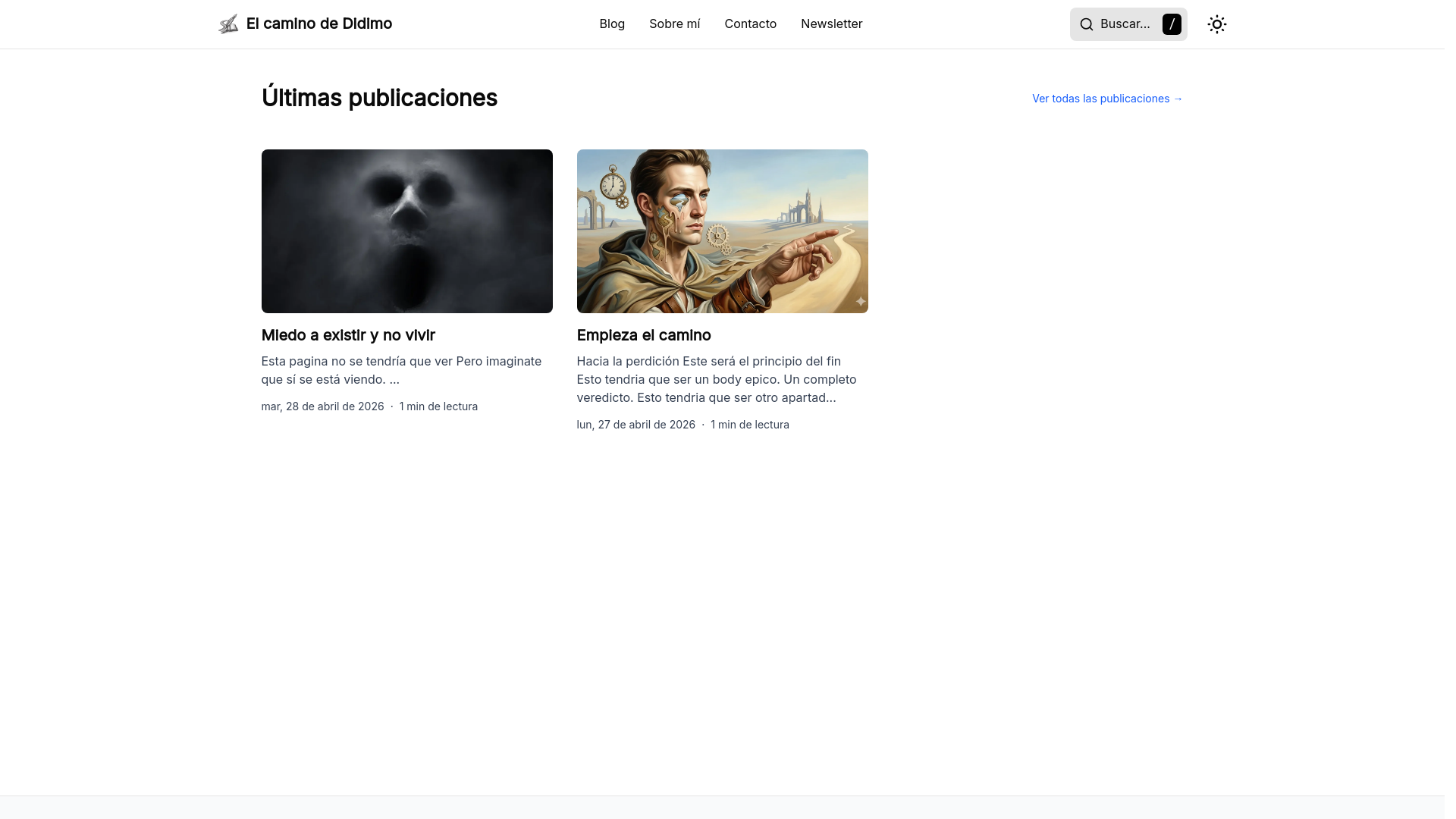 website screenshot of https://elcaminodedidimo.es/