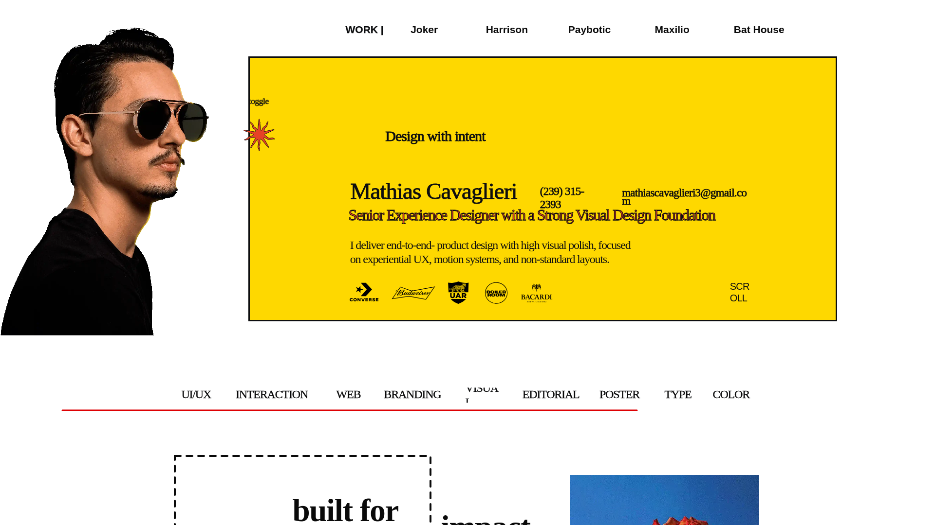 website screenshot of https://studiocavaglieri.studio/