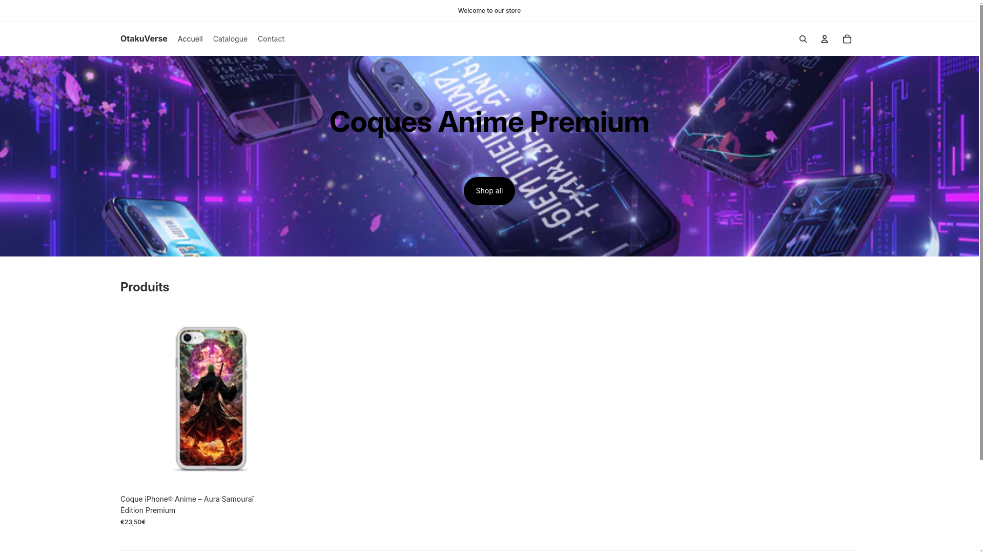 website screenshot of https://otakuversefr.fr/