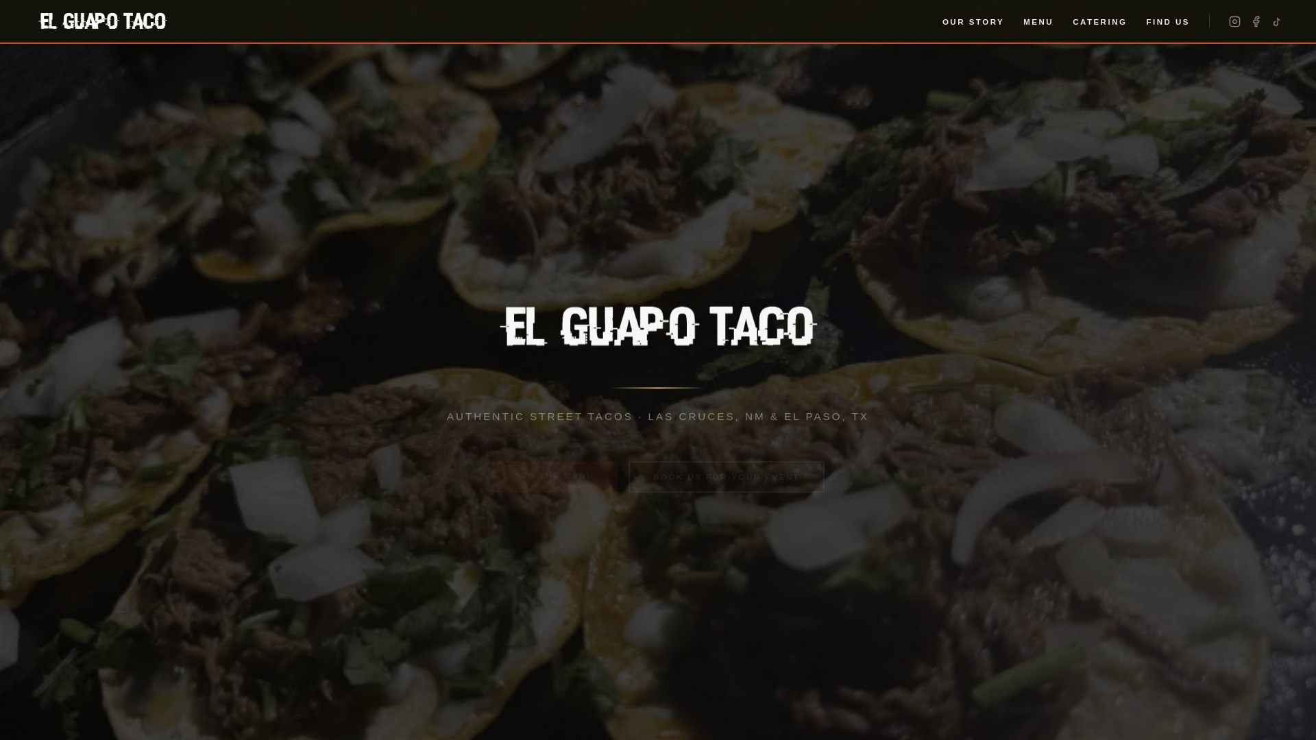 website screenshot of https://elguapotaco.online/