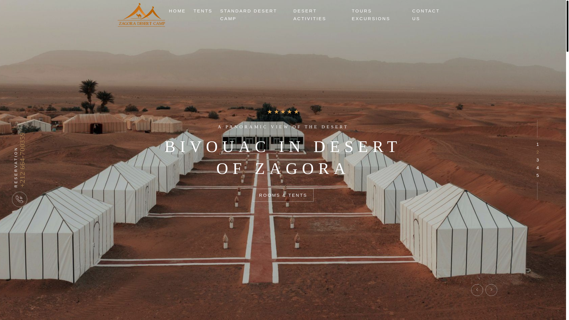 website screenshot of https://www.zagoradesertcamp.com/