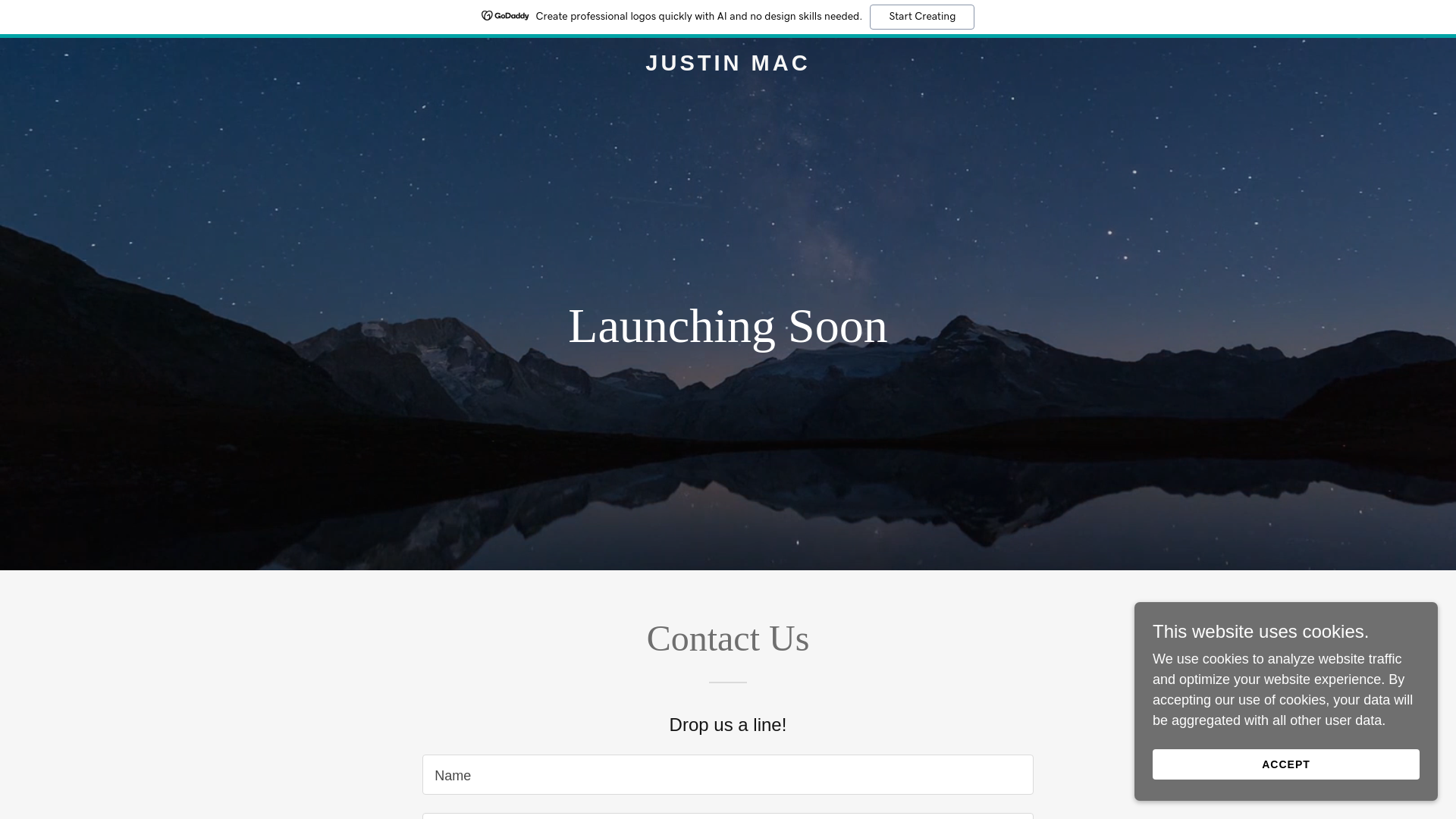 website screenshot of https://justinmac.ai