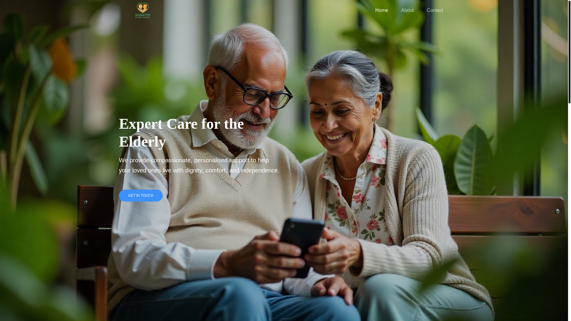 website screenshot of https://shanthicarehome.com/