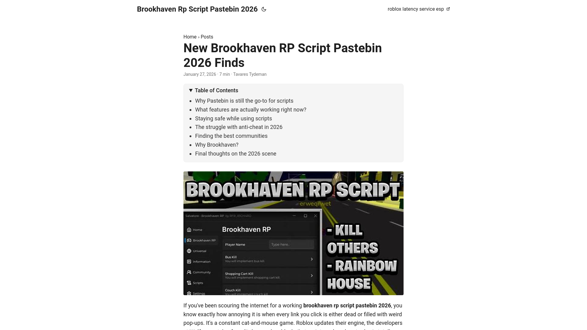 website screenshot of https://brookhaven-rp-script-pastebin-2026.pages.dev/