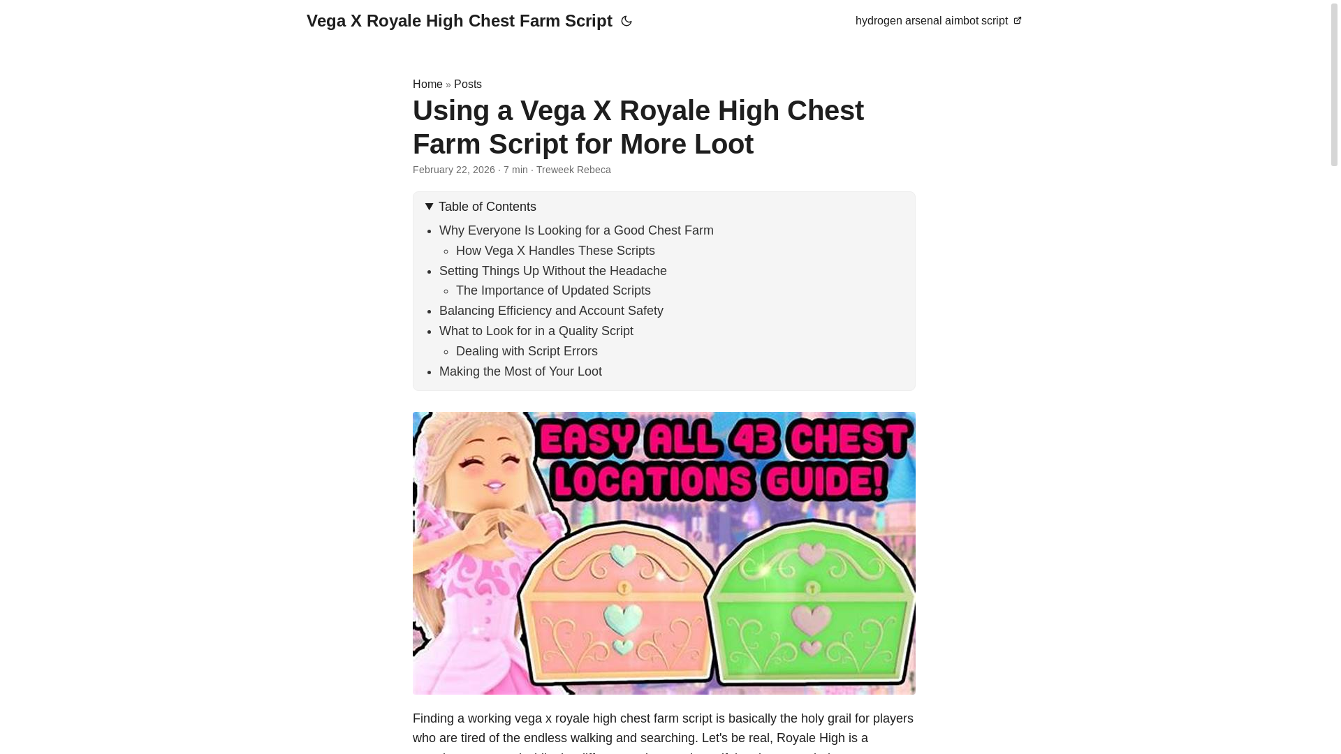 website screenshot of https://vega-x-royale-high-chest-farm-script.pages.dev/