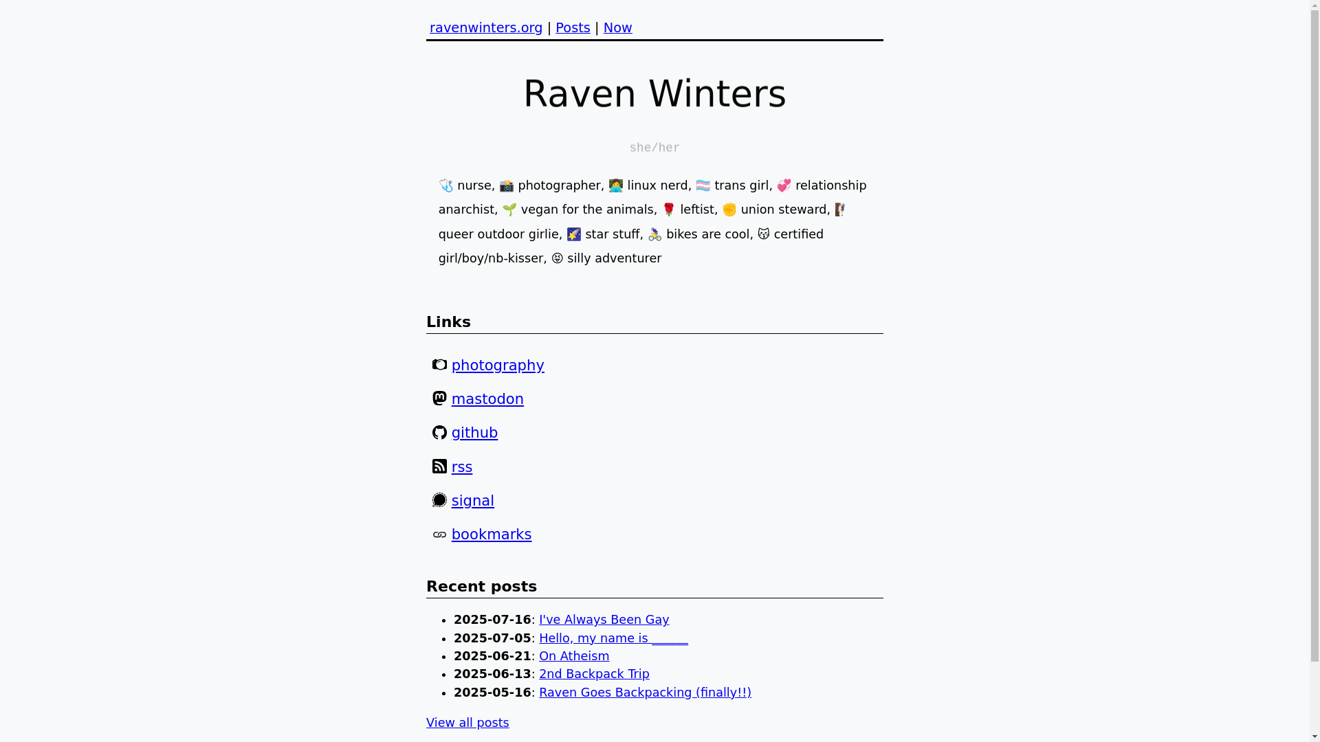 website screenshot of https://ravenwinters.pages.dev/