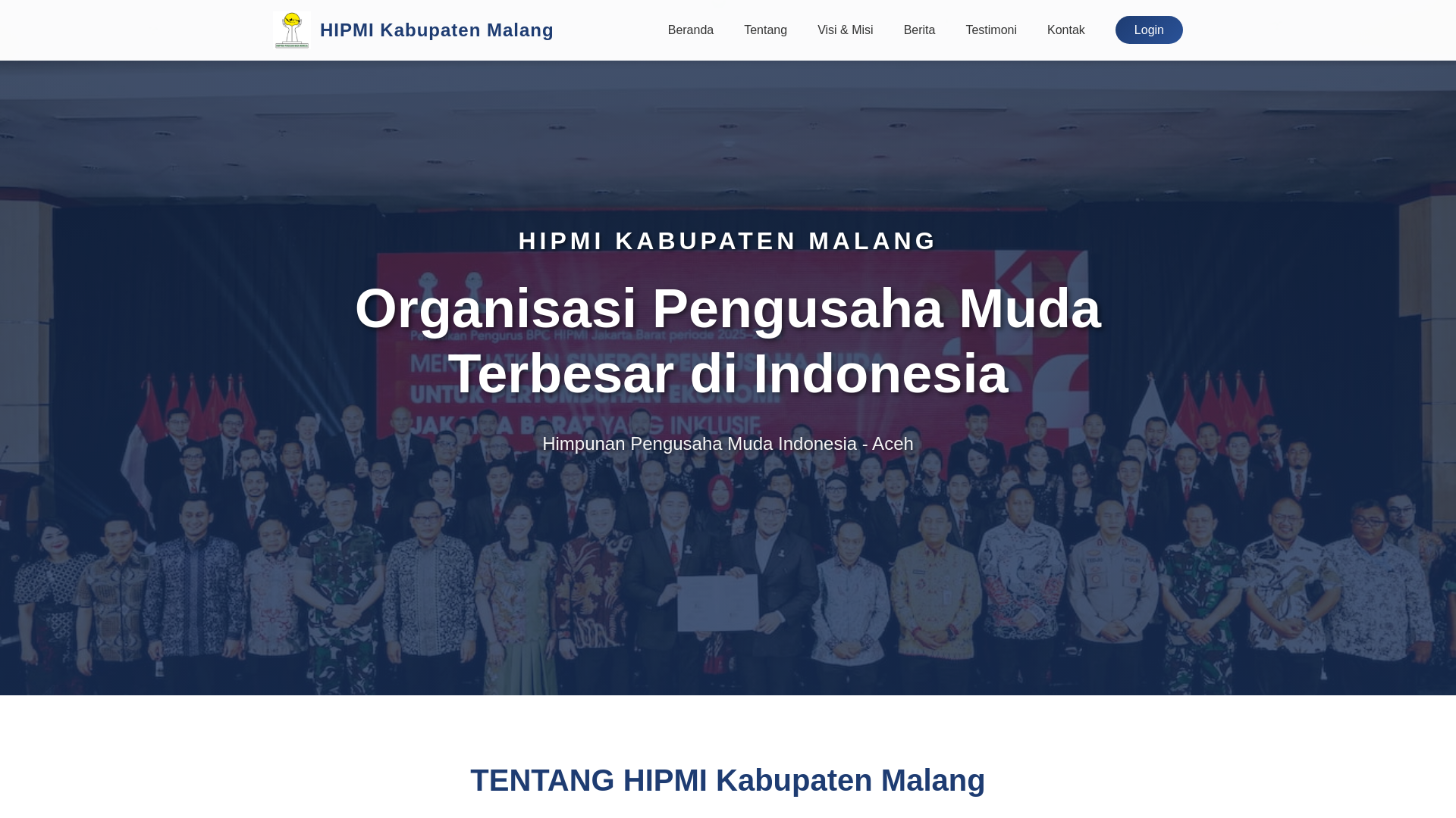 website screenshot of https://hipmimalangkab.org/