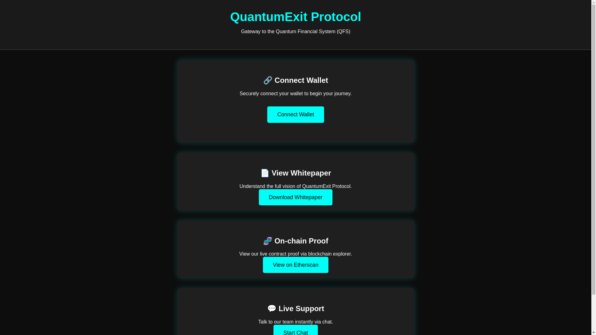 website screenshot of https://quantumexitfinanceprotocol.pages.dev/