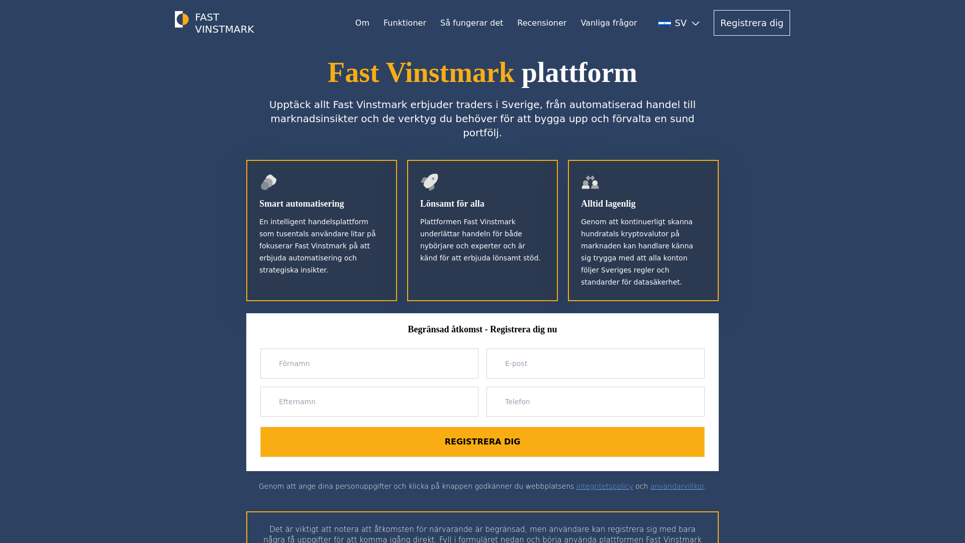 website screenshot of https://fast-vinstmark.com/