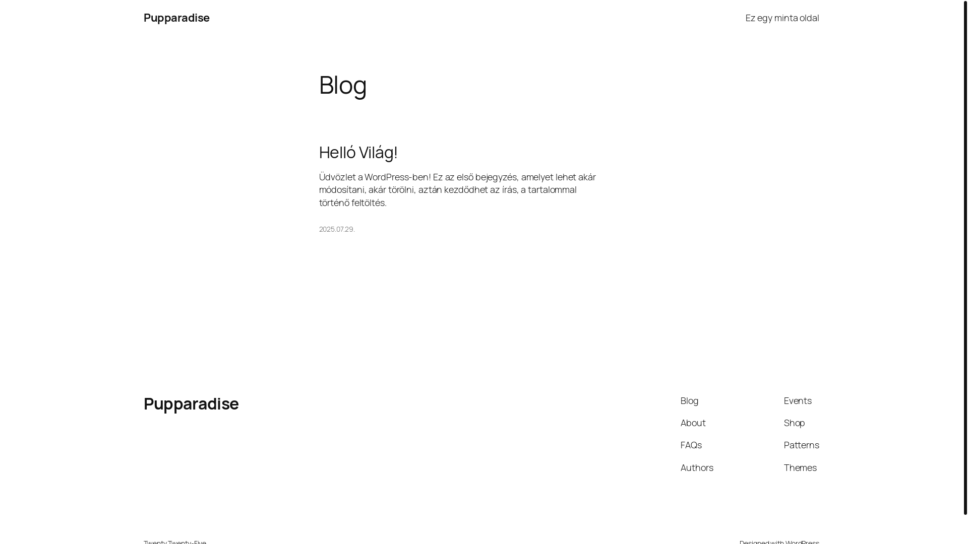 website screenshot of https://pupparadise.hu/