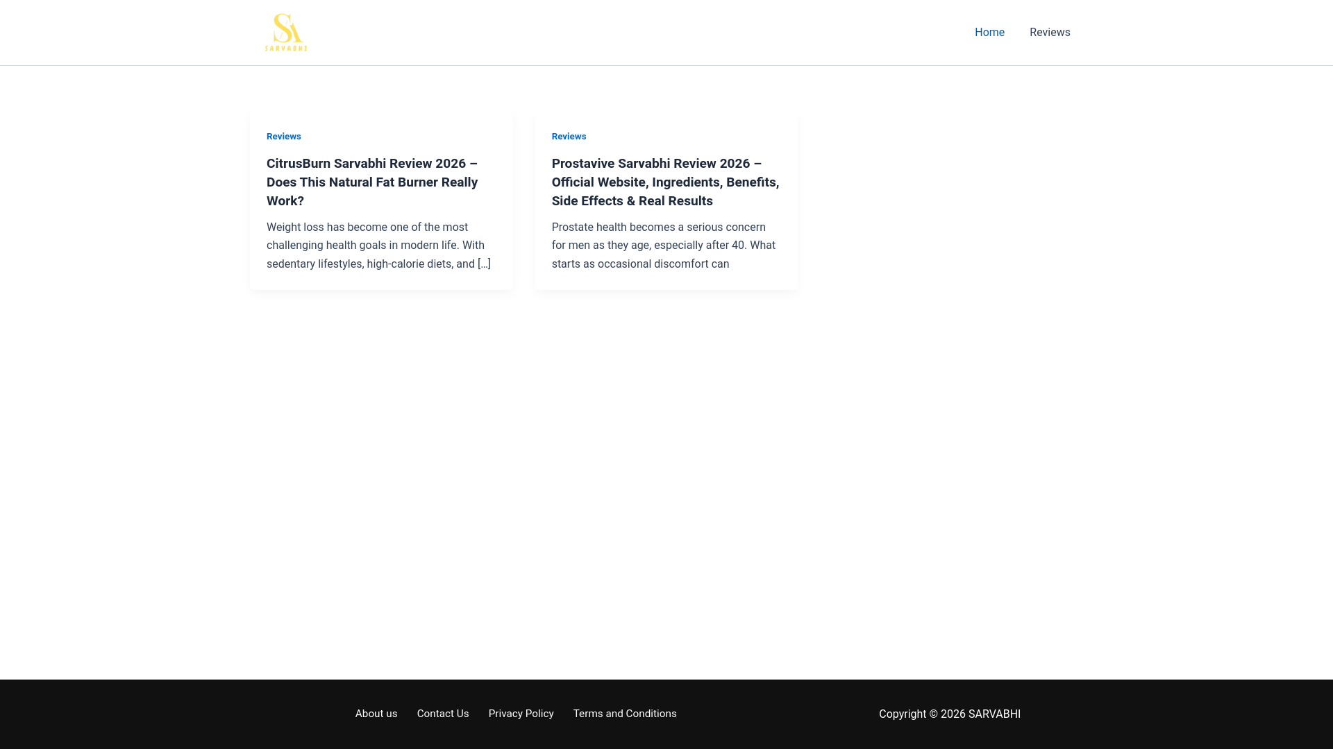 website screenshot of https://sarvabhi.org/