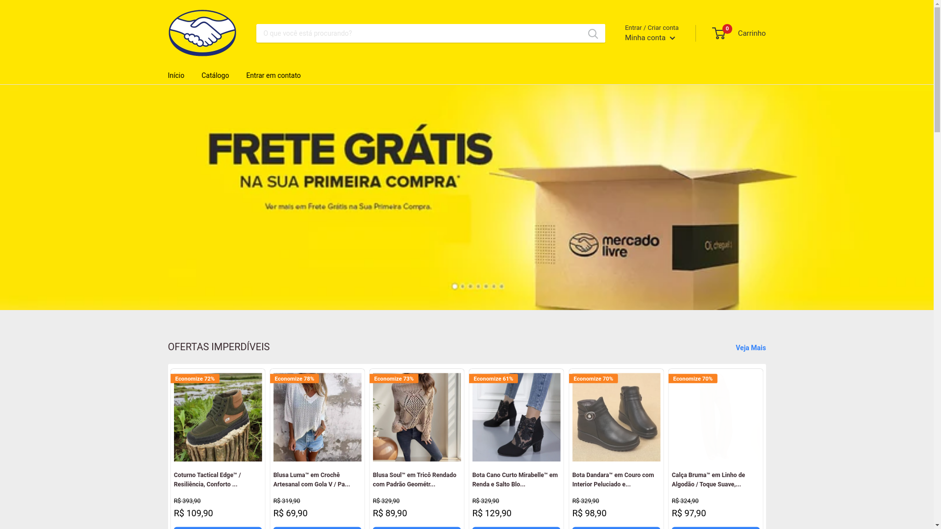 website screenshot of https://mercasdolivre.com/