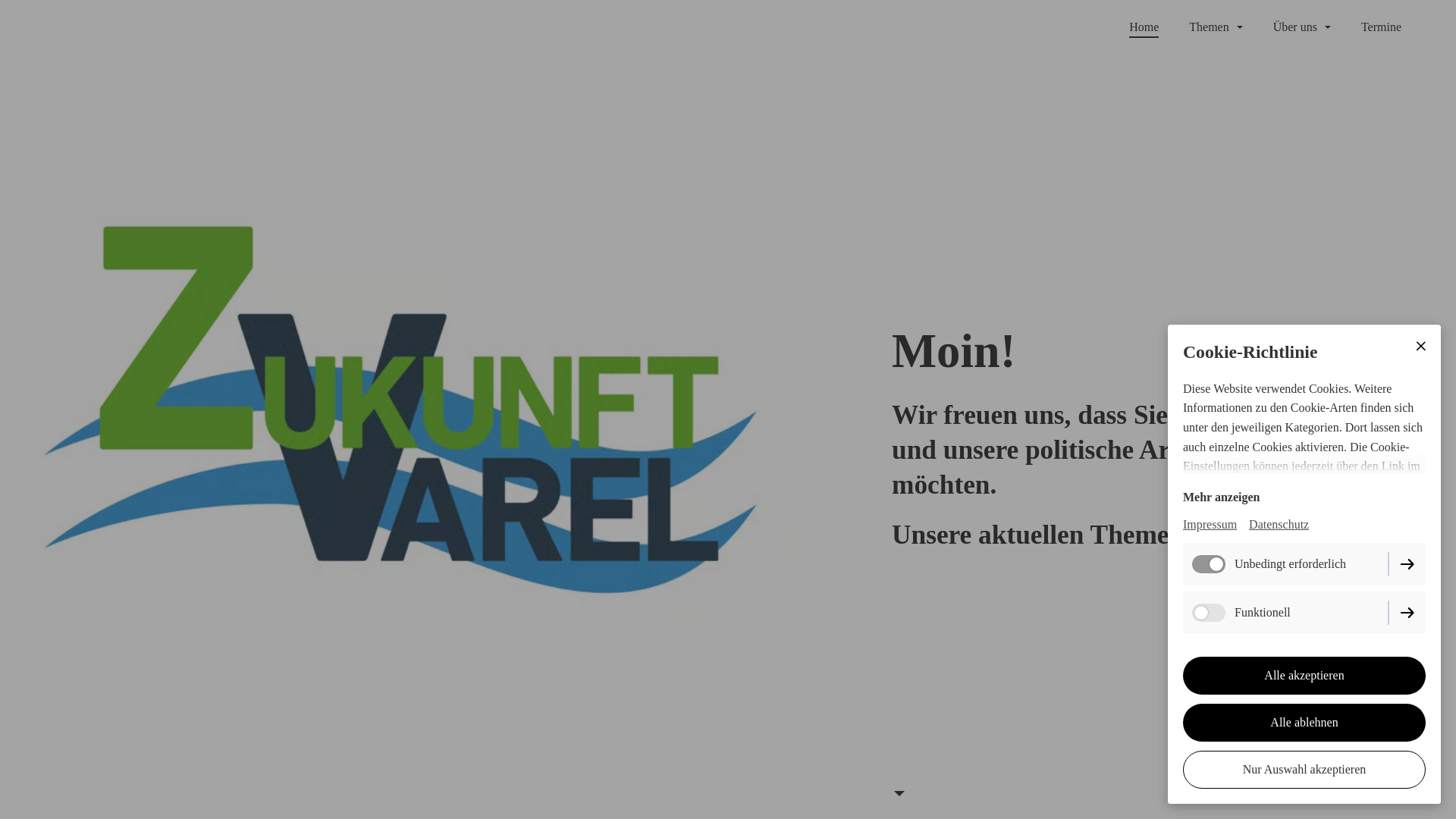 website screenshot of https://tokunft-varel.de/