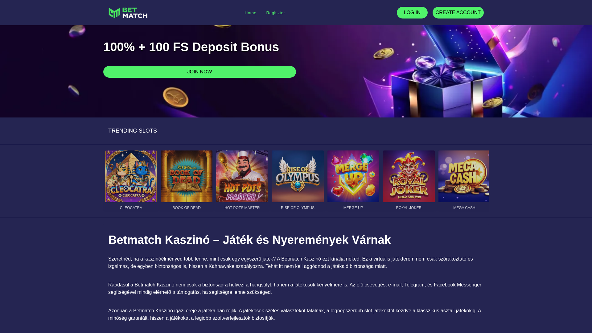 website screenshot of https://bet-match-casino.org/
