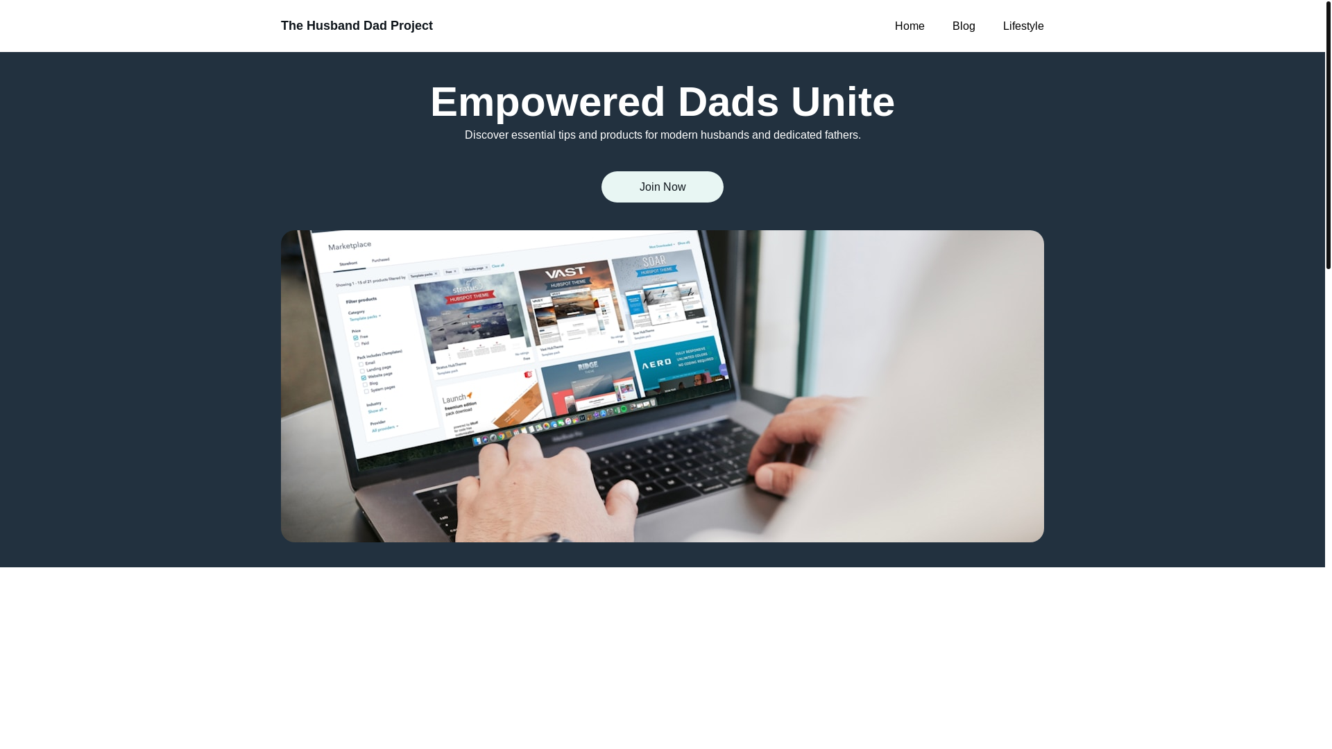 website screenshot of https://thehusbanddadproject.com/