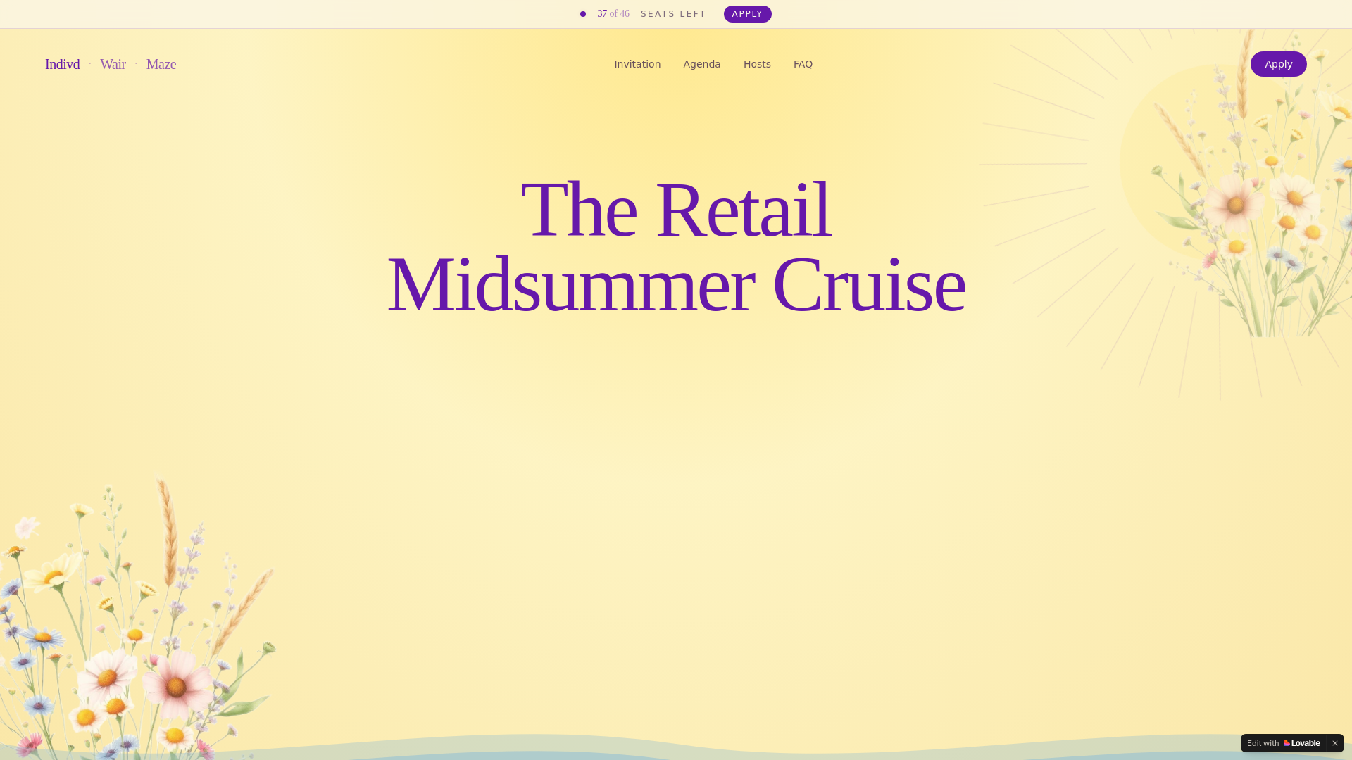 website screenshot of https://retailmidsummercruise.com/