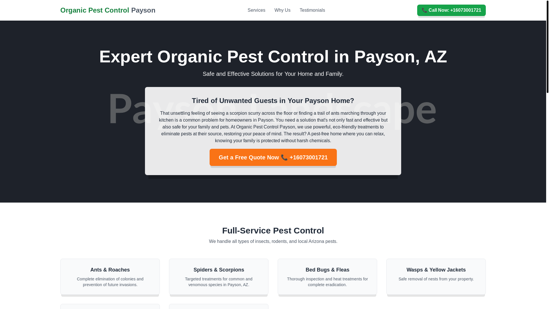 website screenshot of https://organic-pest-control-payson.pages.dev/