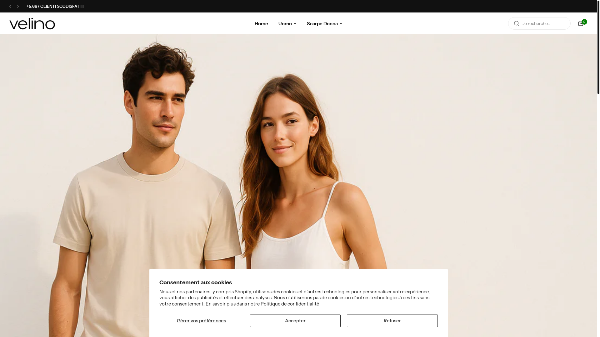website screenshot of https://velinomilano.com/