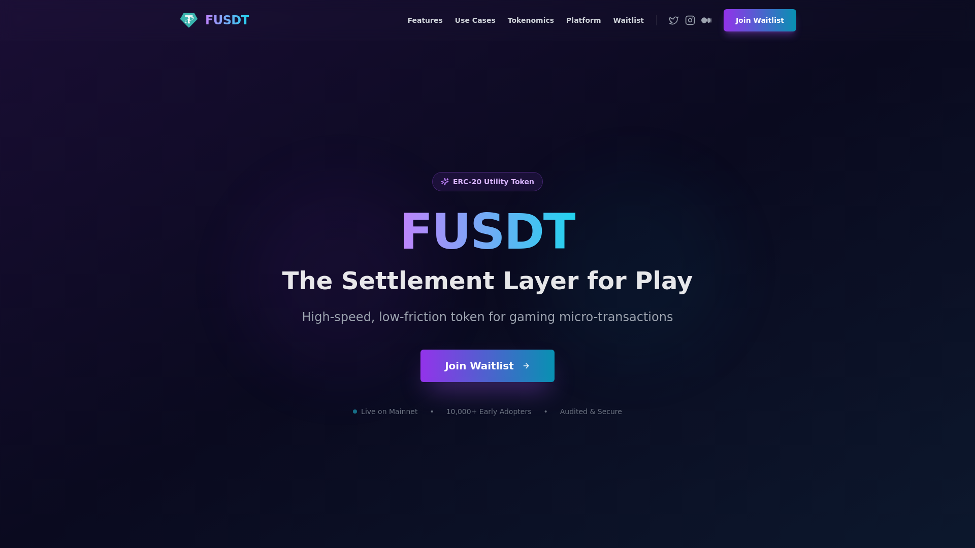 website screenshot of https://www.fusdt.online/