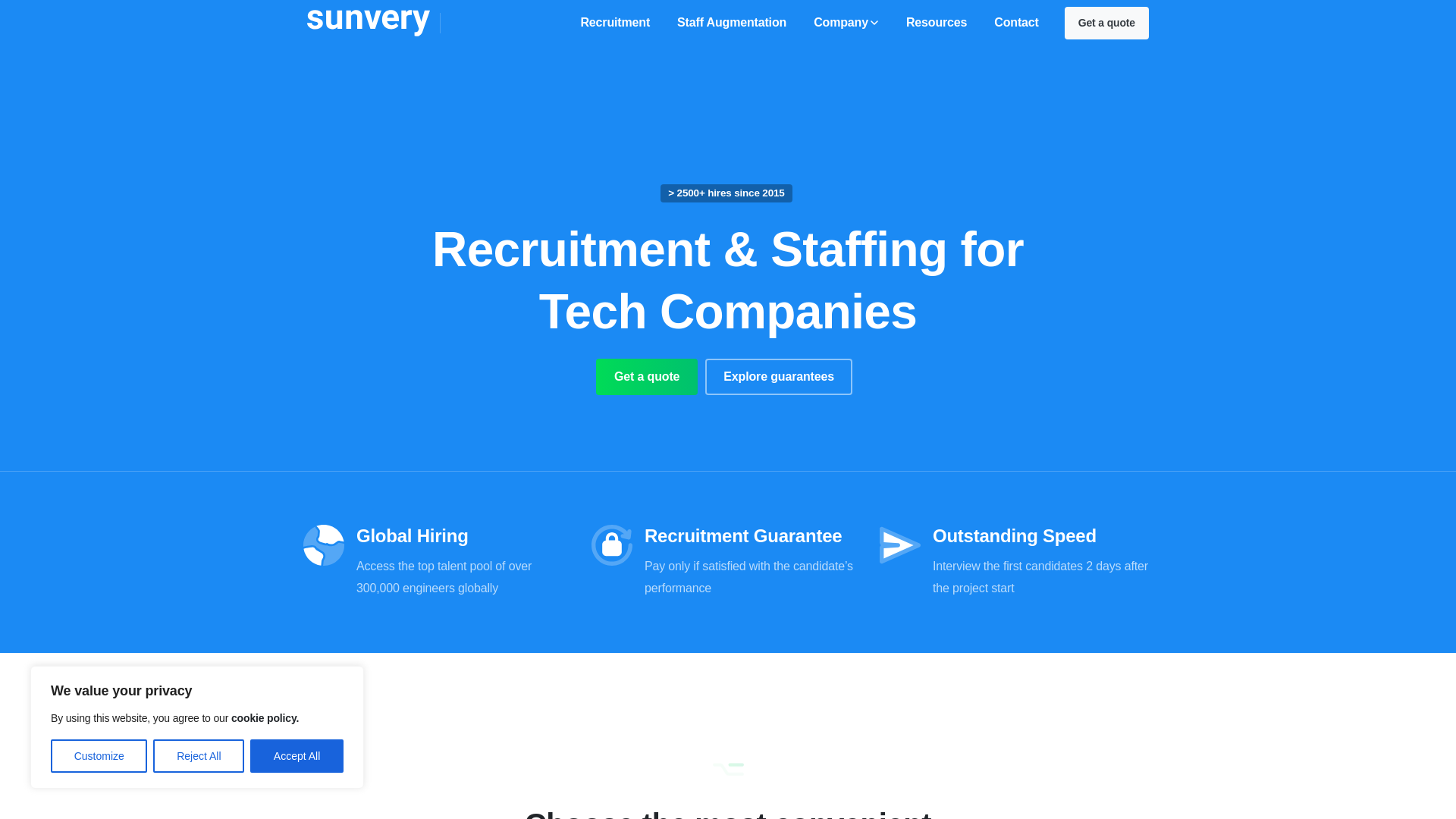 website screenshot of https://meetsunveryteam.com