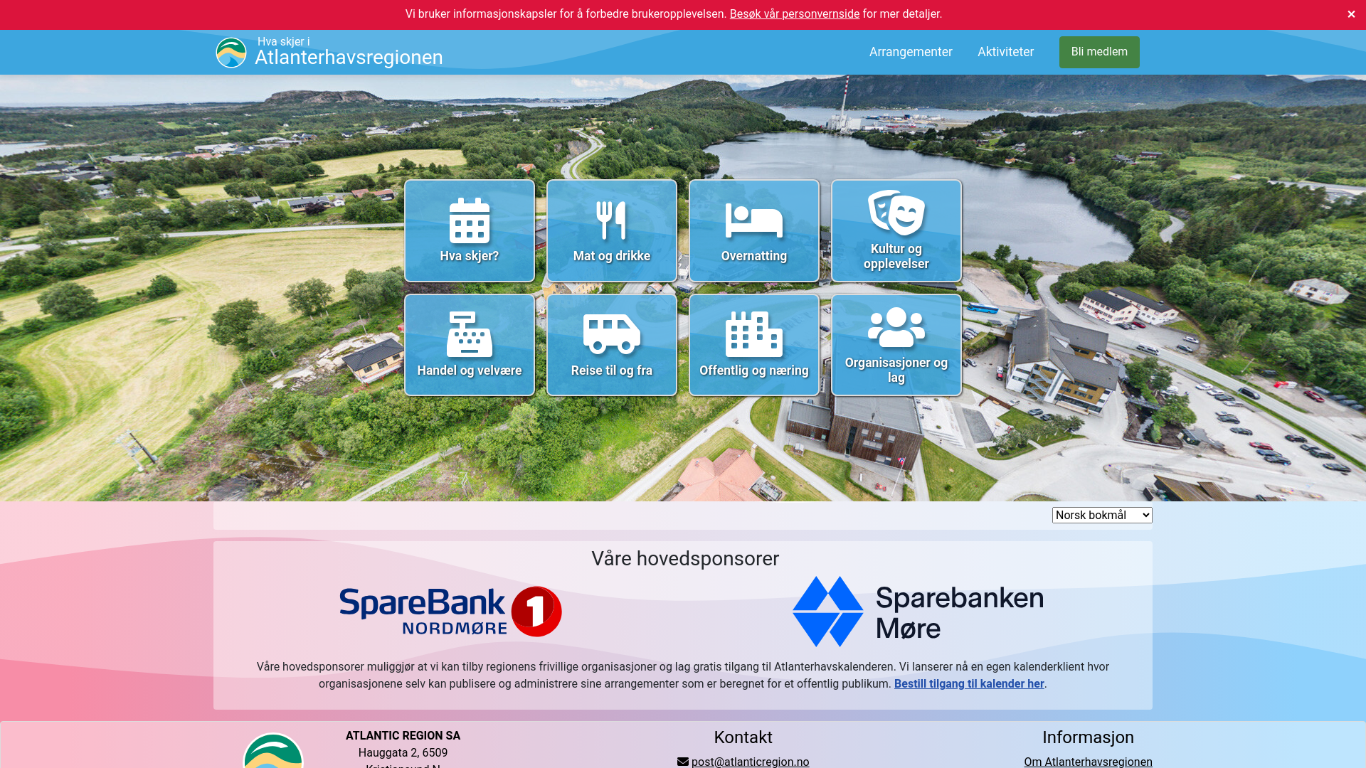 website screenshot of https://visitatlanticregion.com