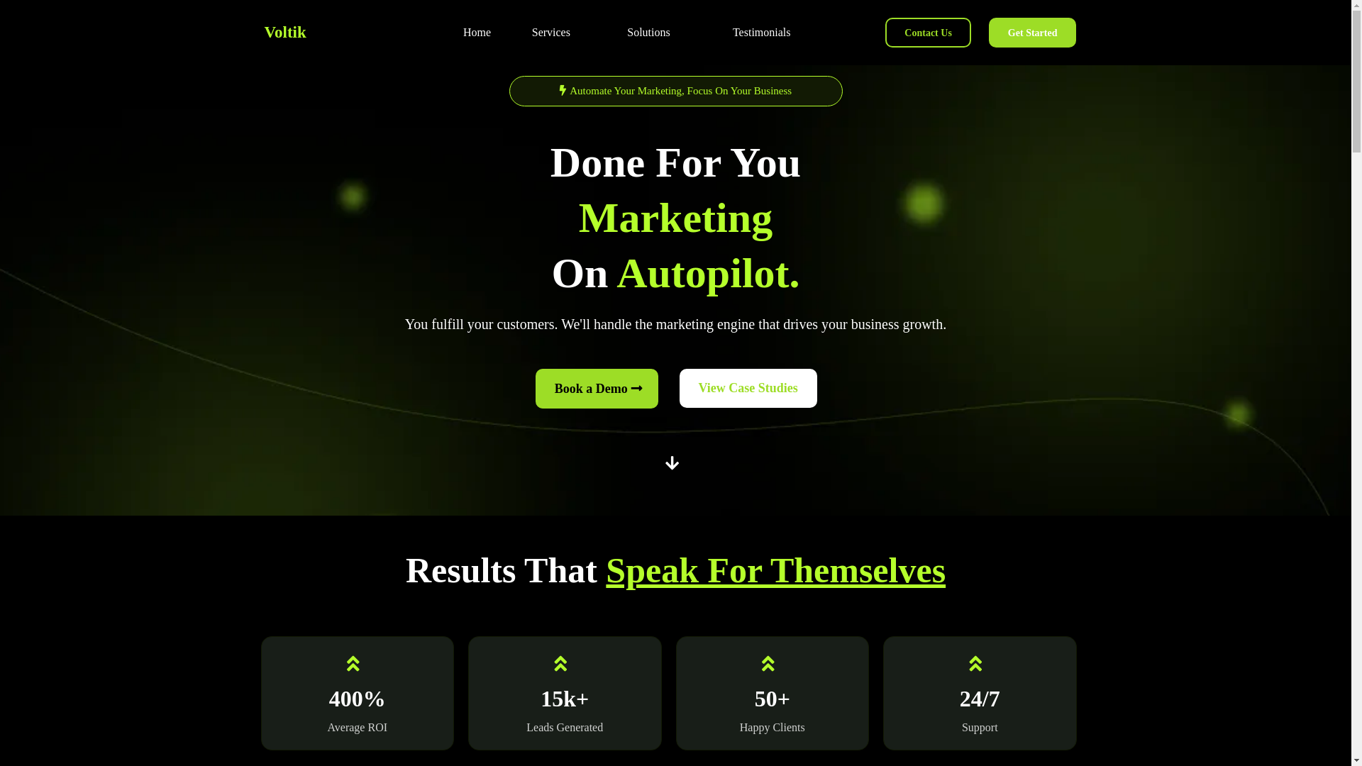 website screenshot of https://voltikteam.co.uk/