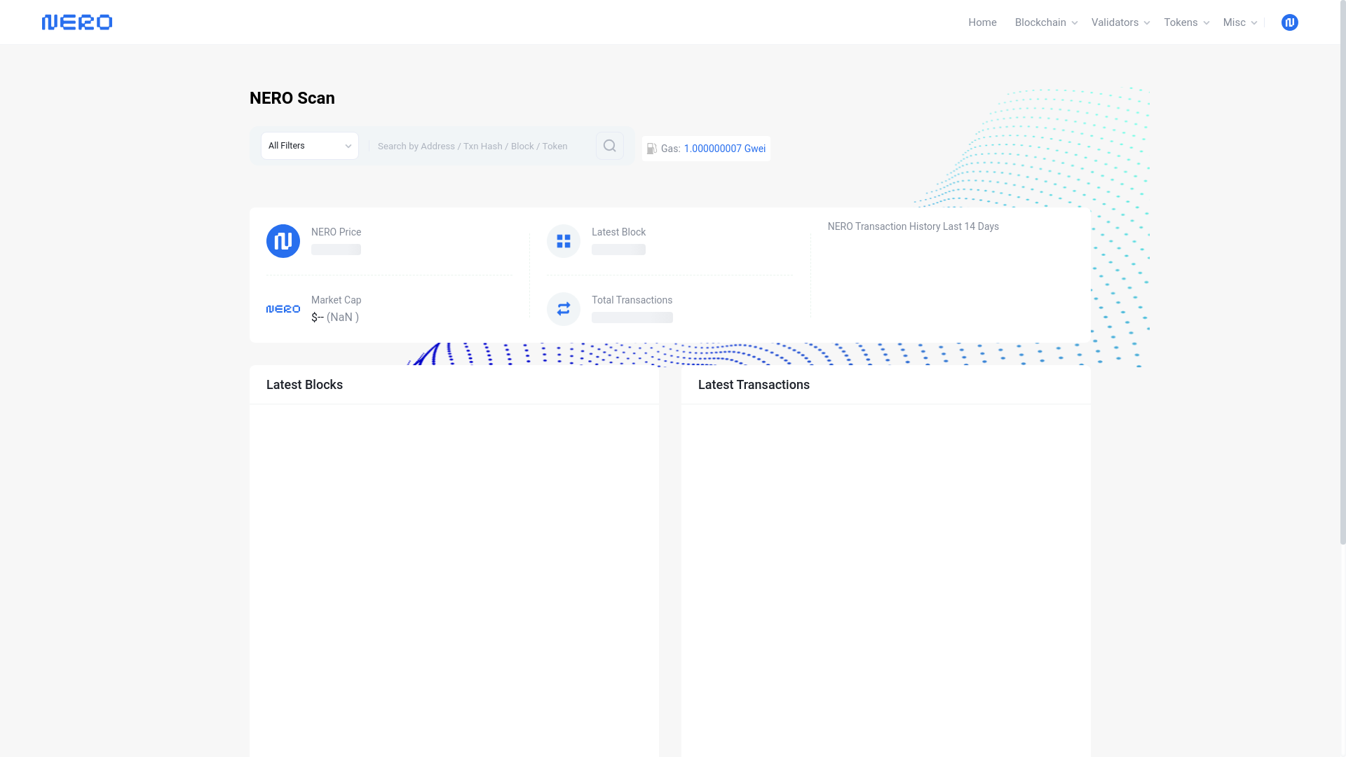website screenshot of https://mainnet-neroscan.pages.dev/
