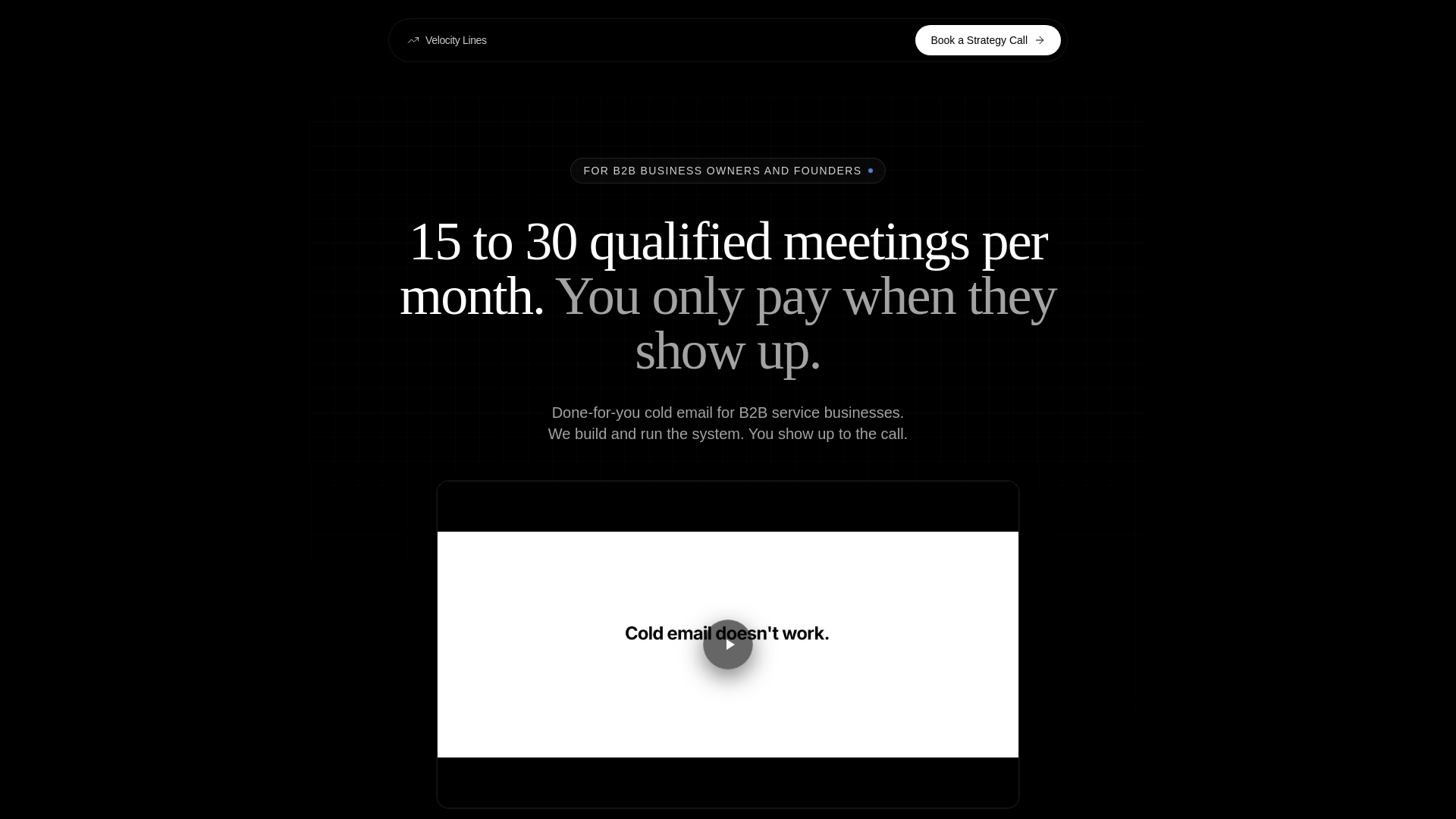 website screenshot of https://demovelocityline.info/