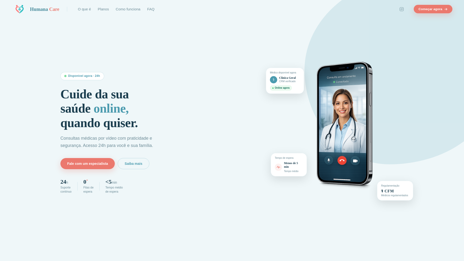 website screenshot of https://humanacaresaude.com.br/