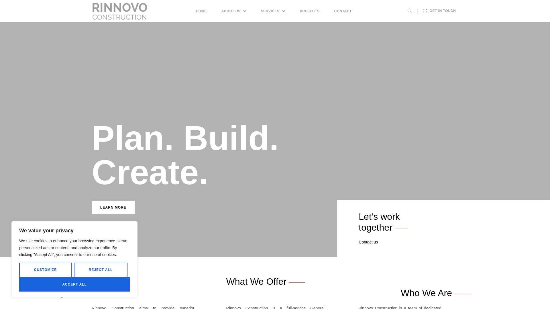 website screenshot of https://rinnovoconstruction.com/
