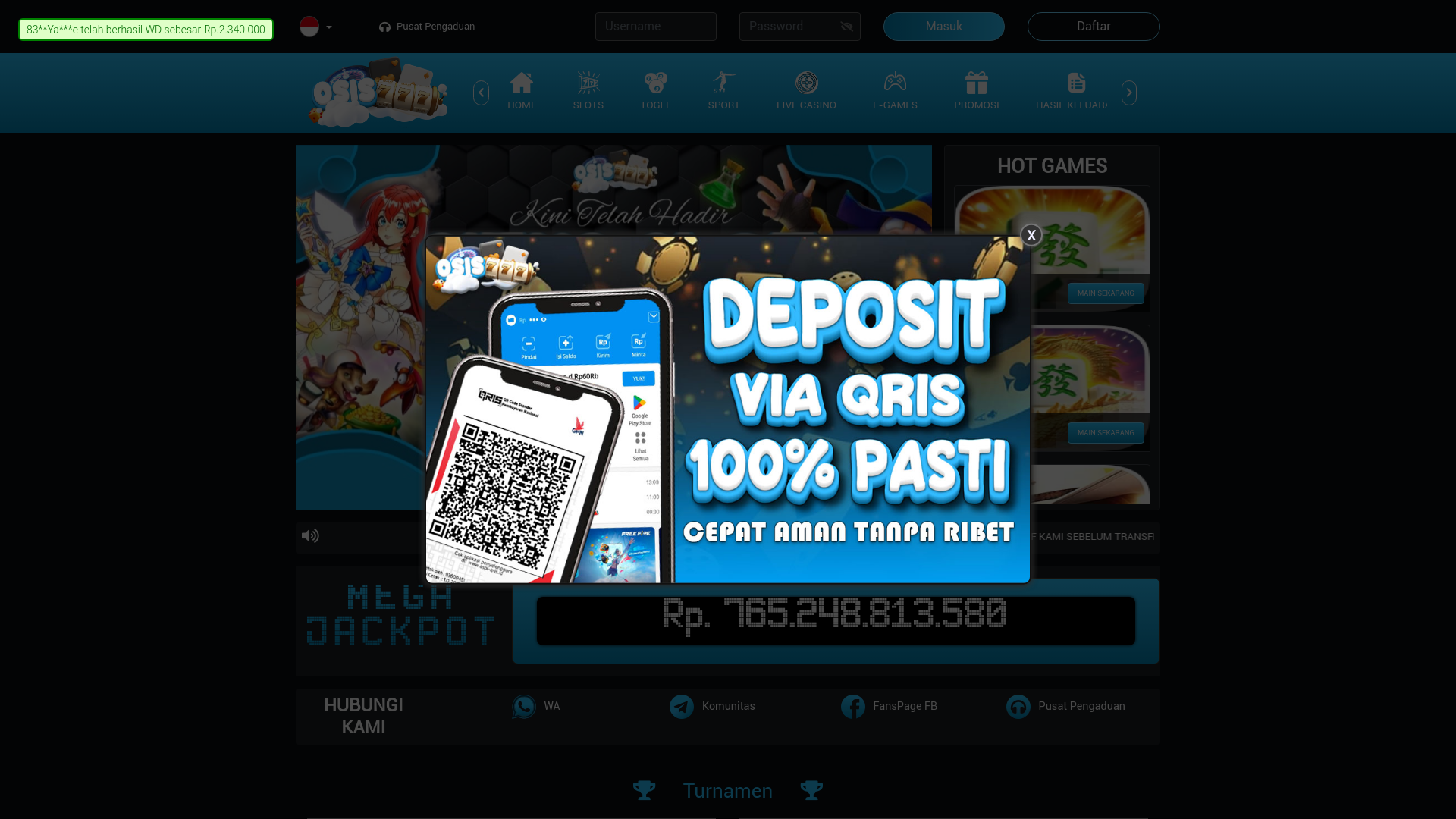 website screenshot of https://osis777gg.wiki/