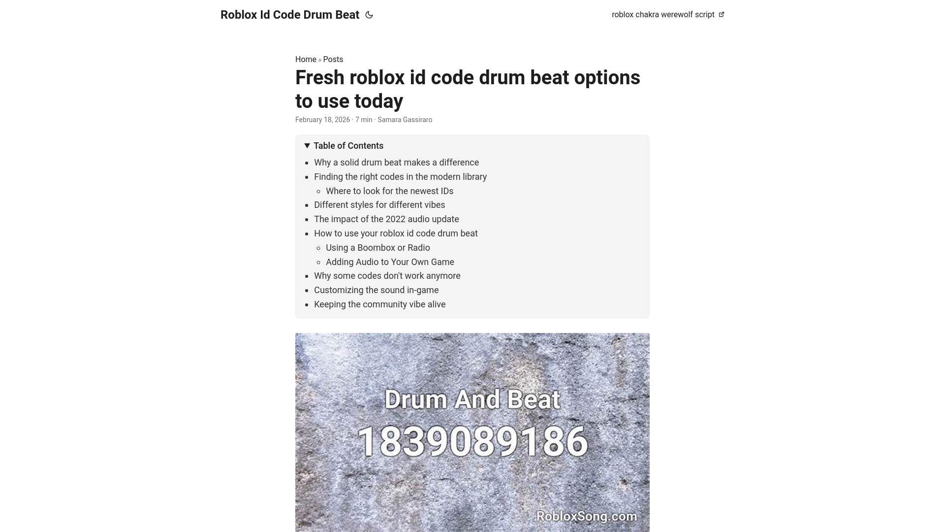 website screenshot of https://roblox-id-code-drum-beat.pages.dev/