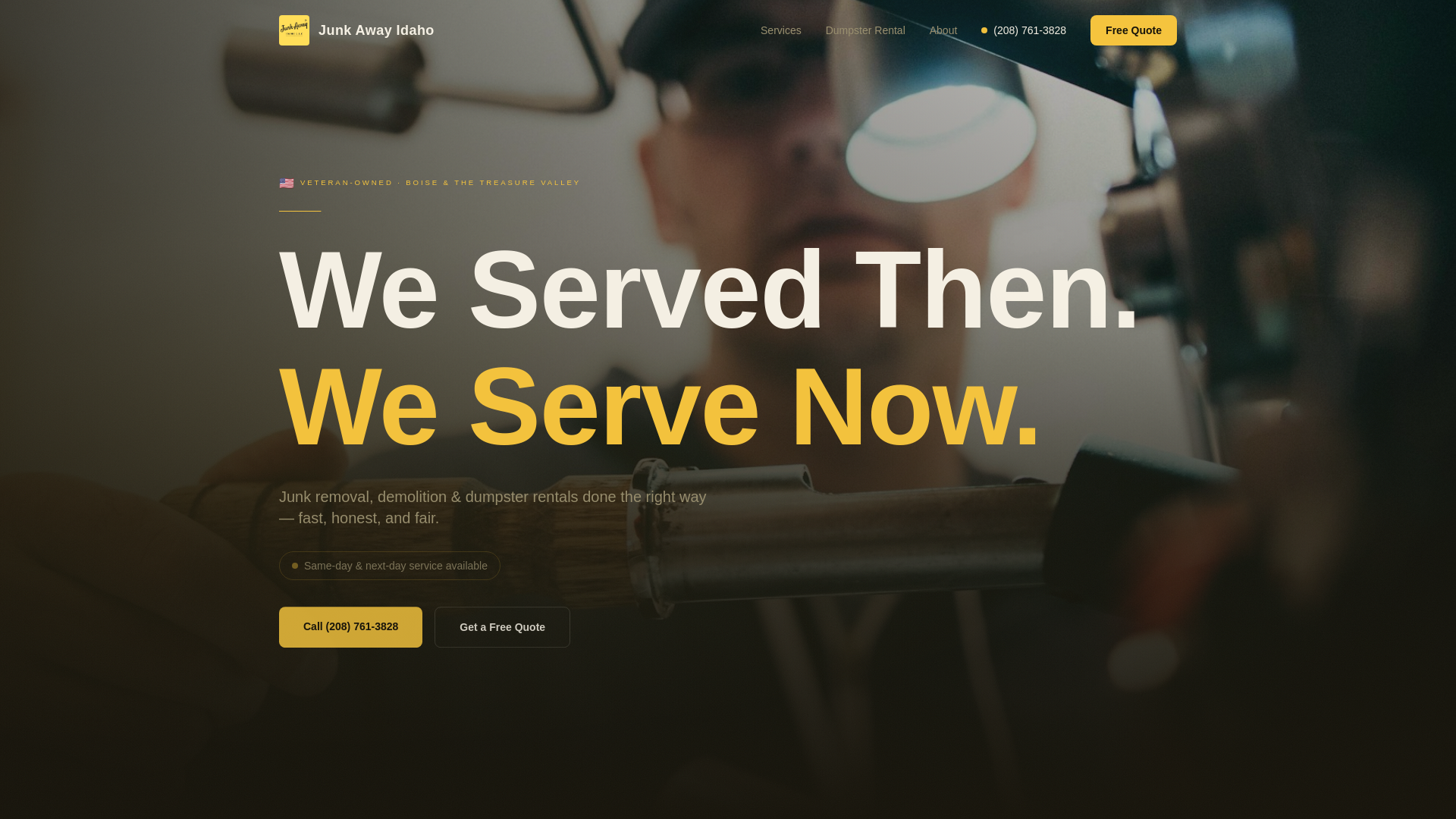 website screenshot of https://junk-away-idaho-demo.pages.dev/