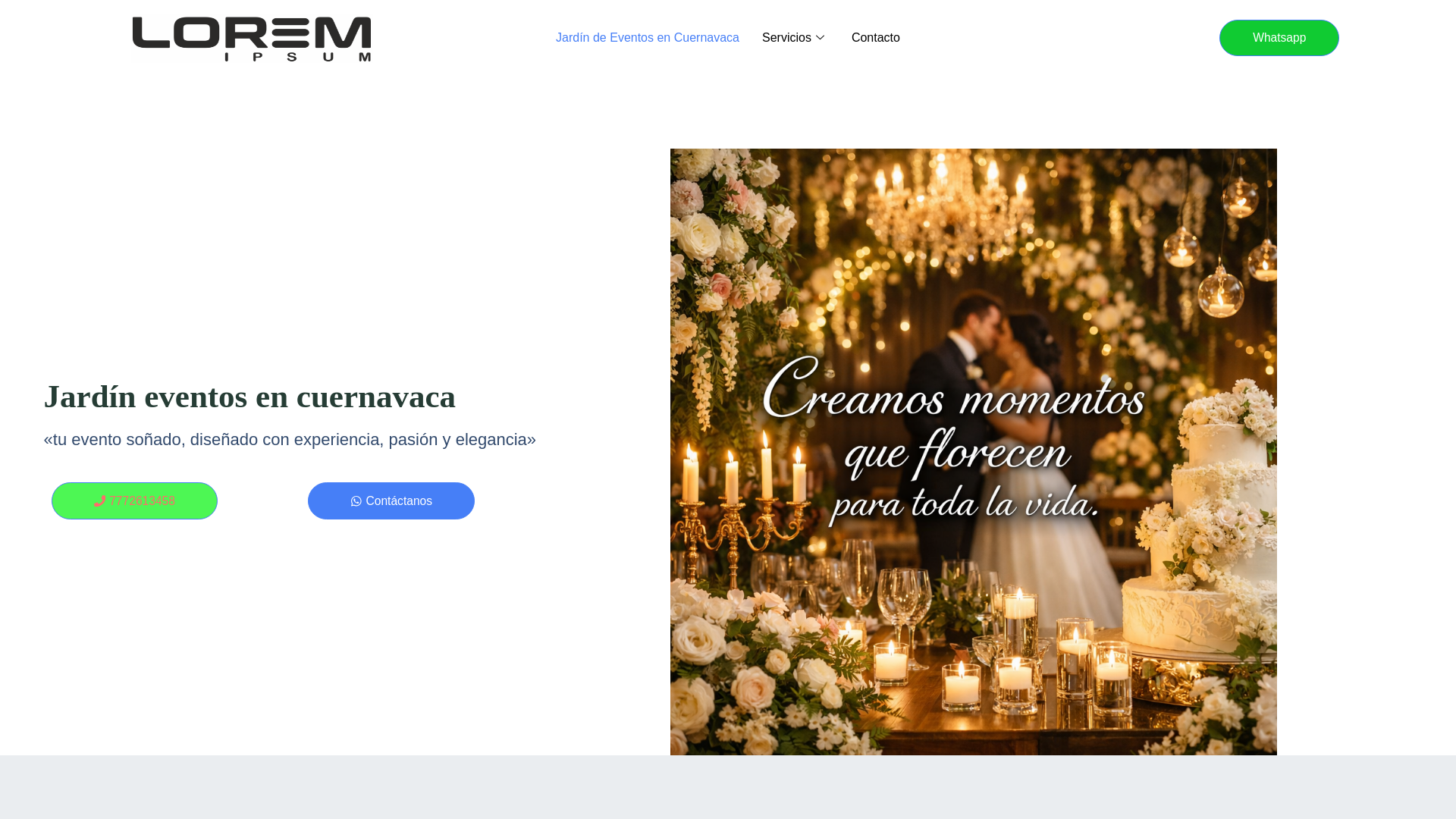 website screenshot of https://jardinesyeventosencuernavaca.com/