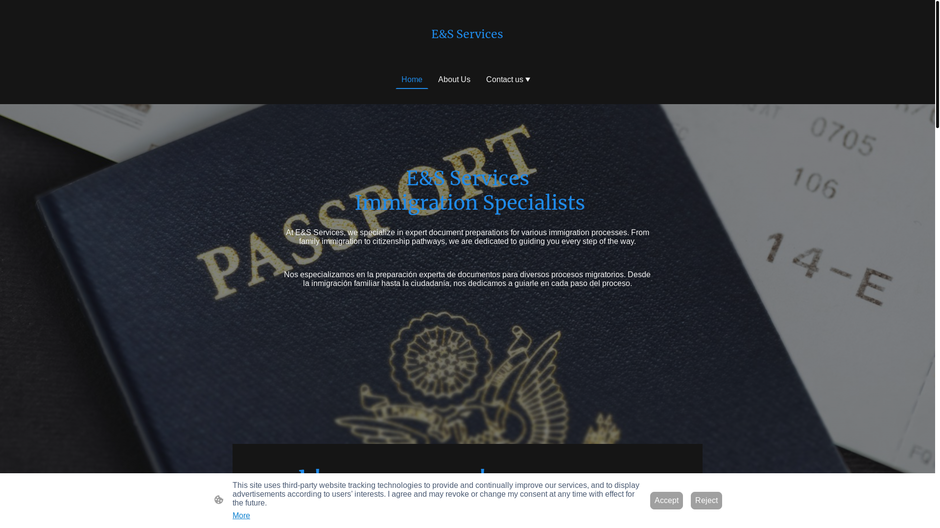 website screenshot of https://es-services-immigration.org/