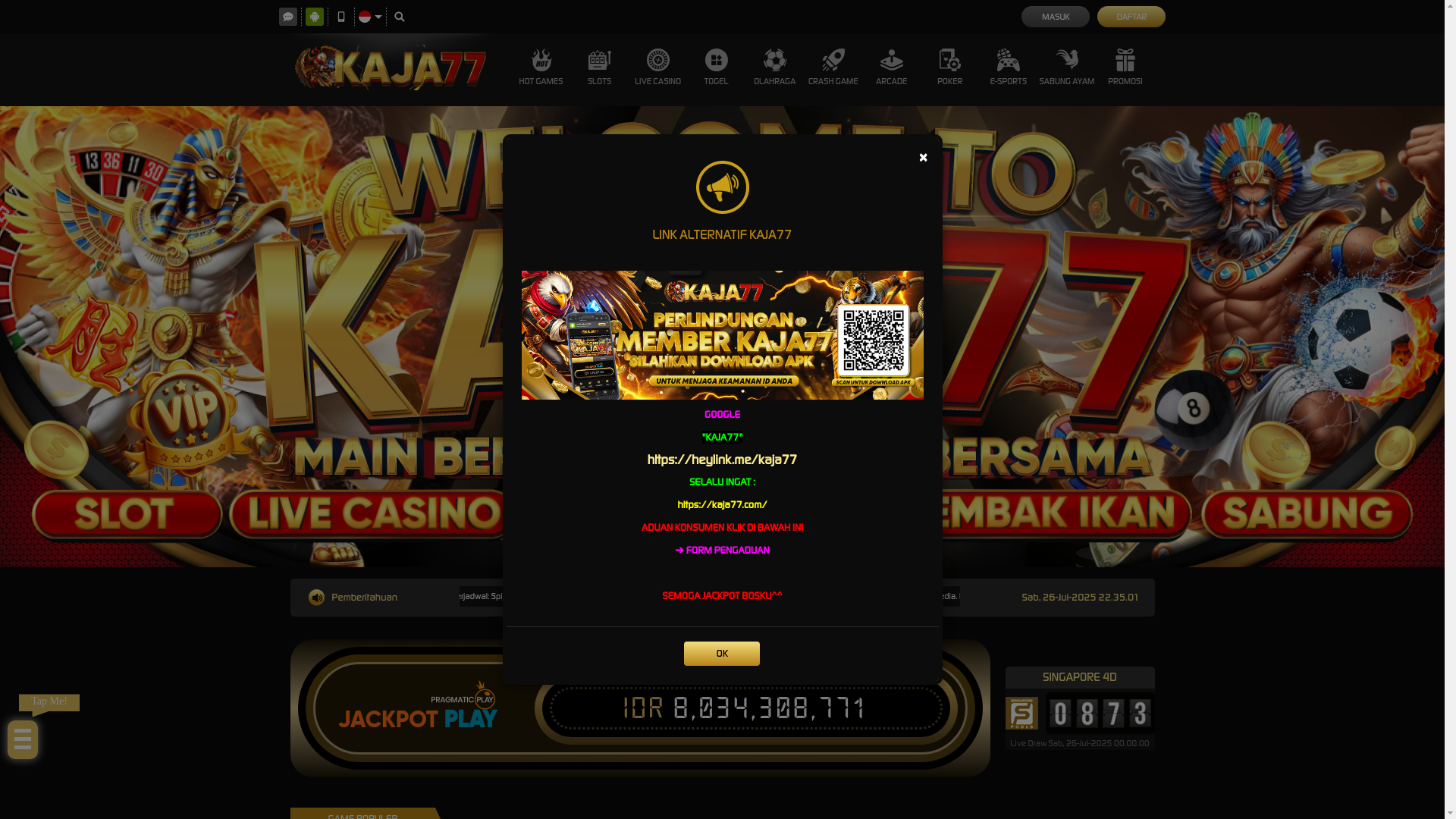 website screenshot of https://kaja77.rest/