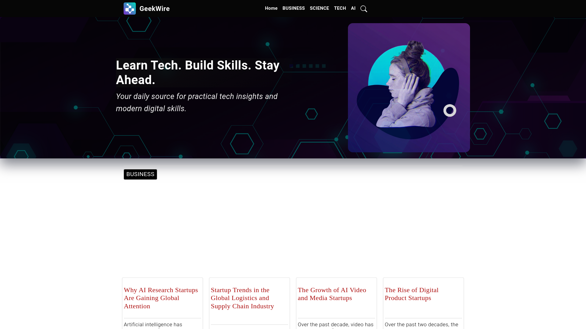 website screenshot of https://geekwire.store/