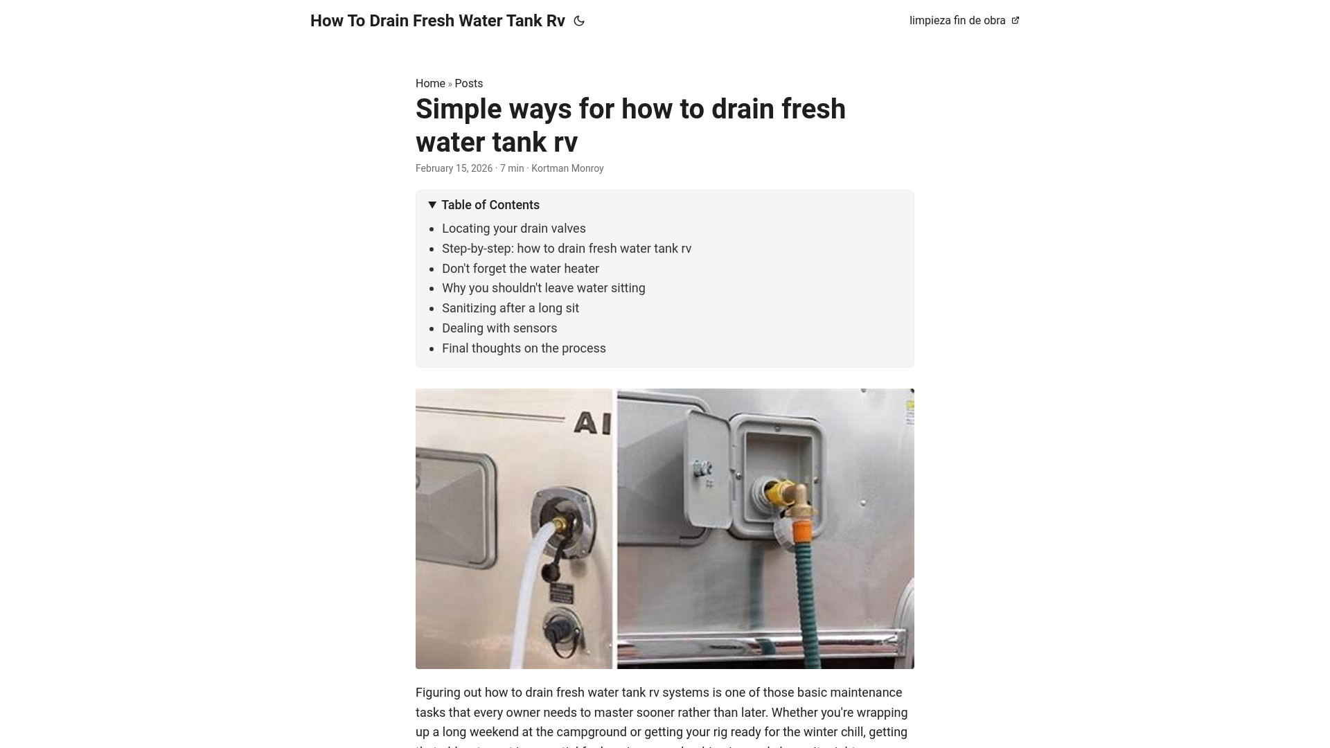 website screenshot of https://how-to-drain-fresh-water-tank-rv.pages.dev/