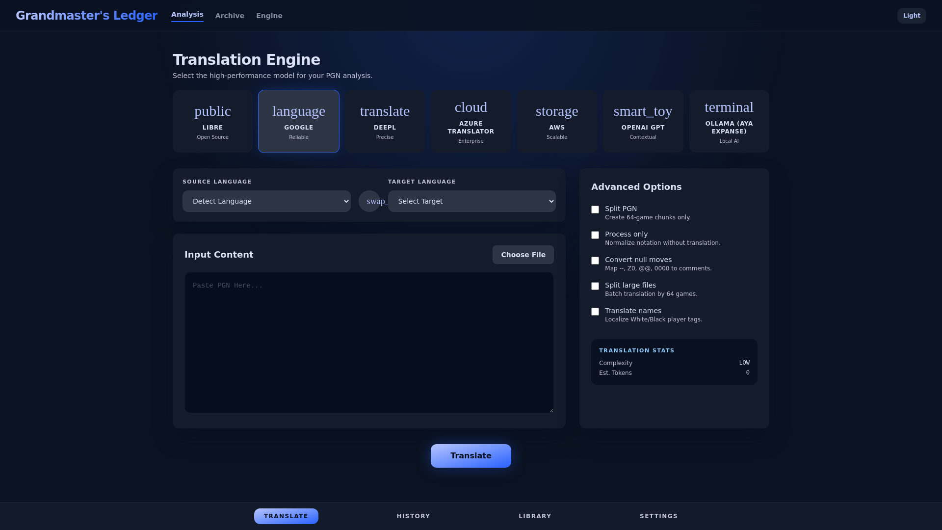 website screenshot of https://pgn-translator.pages.dev/