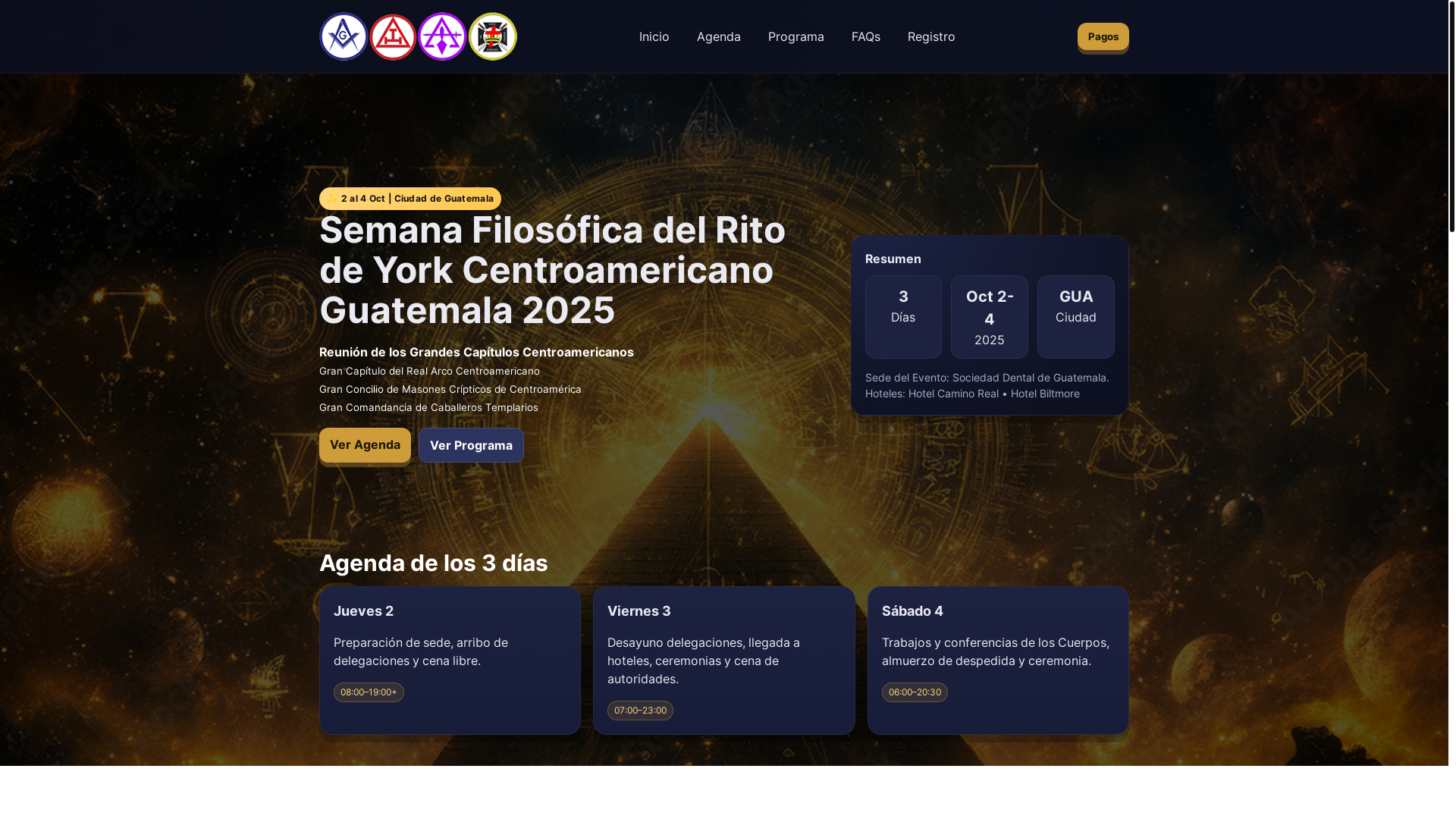 website screenshot of https://centralamericanyorkweek.com/