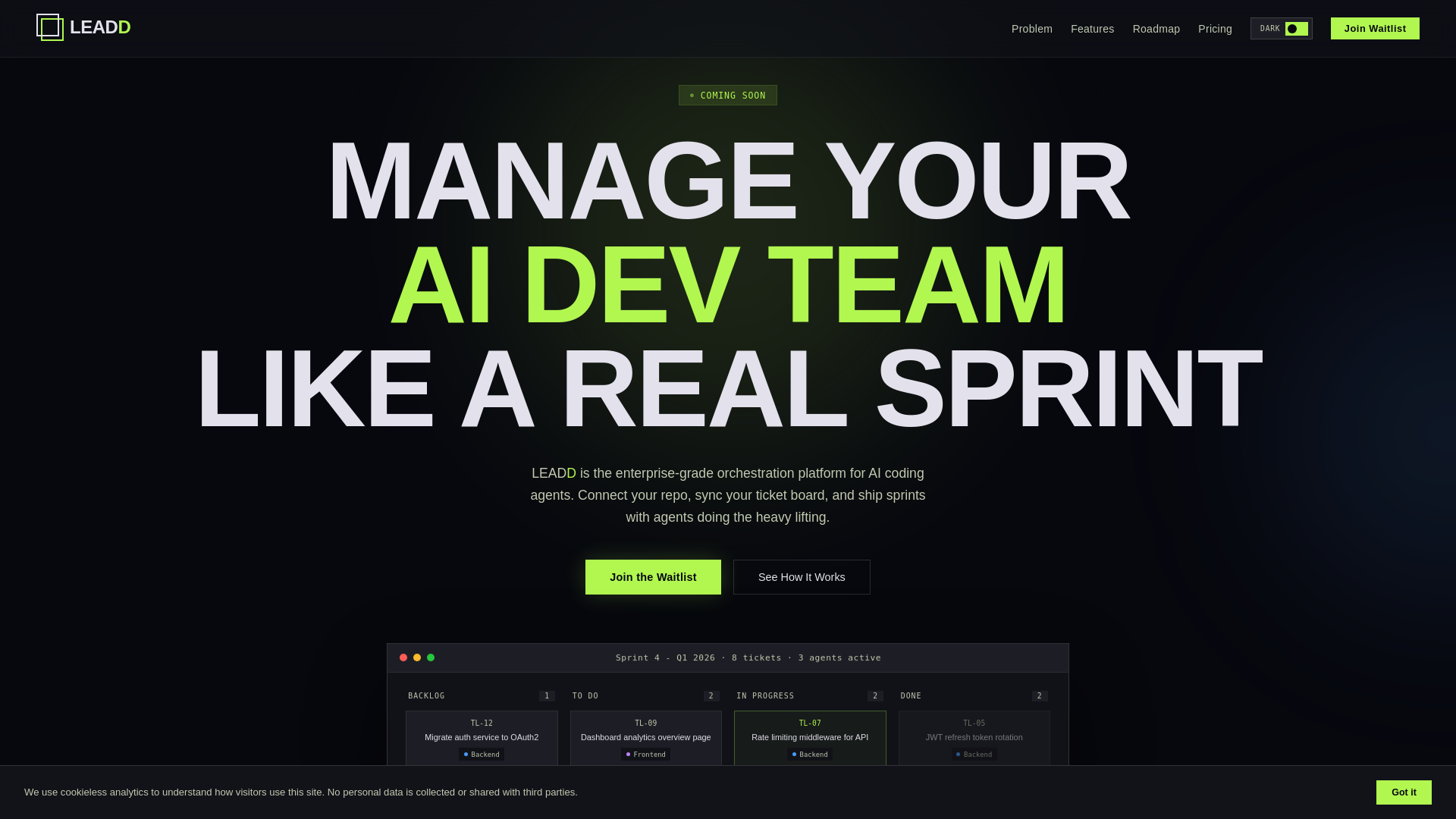 website screenshot of https://leadd.dev/