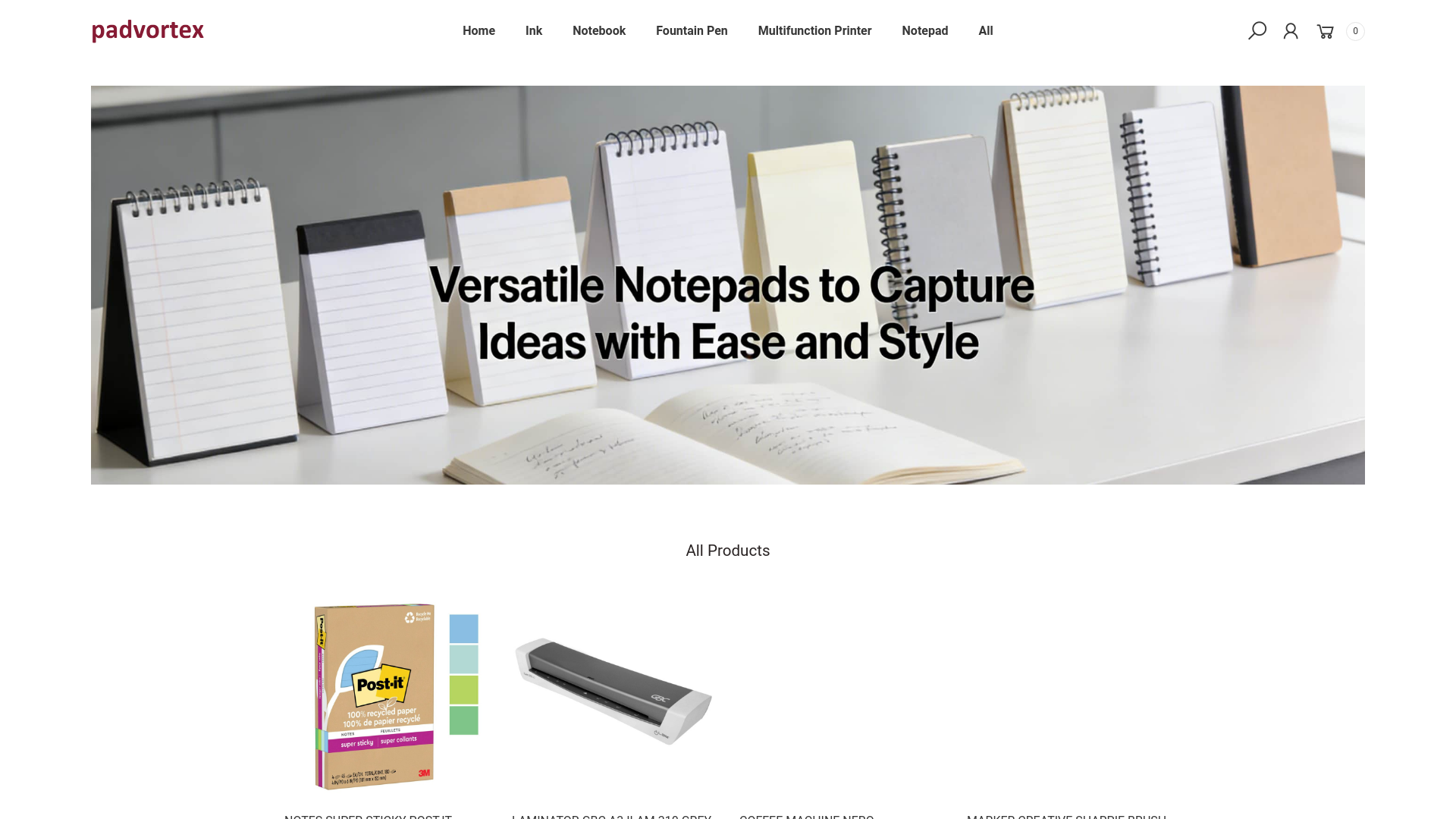 website screenshot of https://padvortex.com