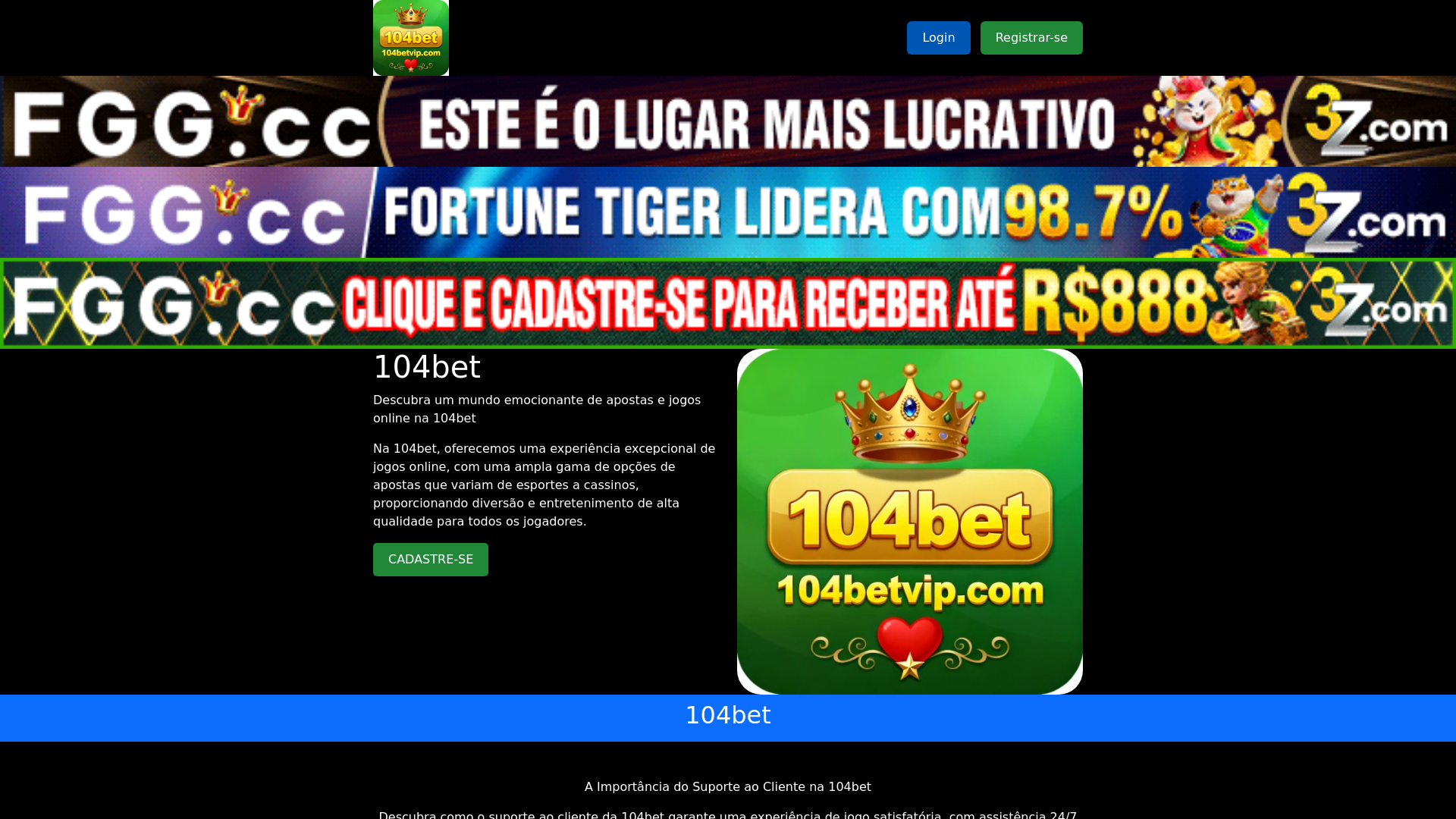 website screenshot of https://104betvip.com