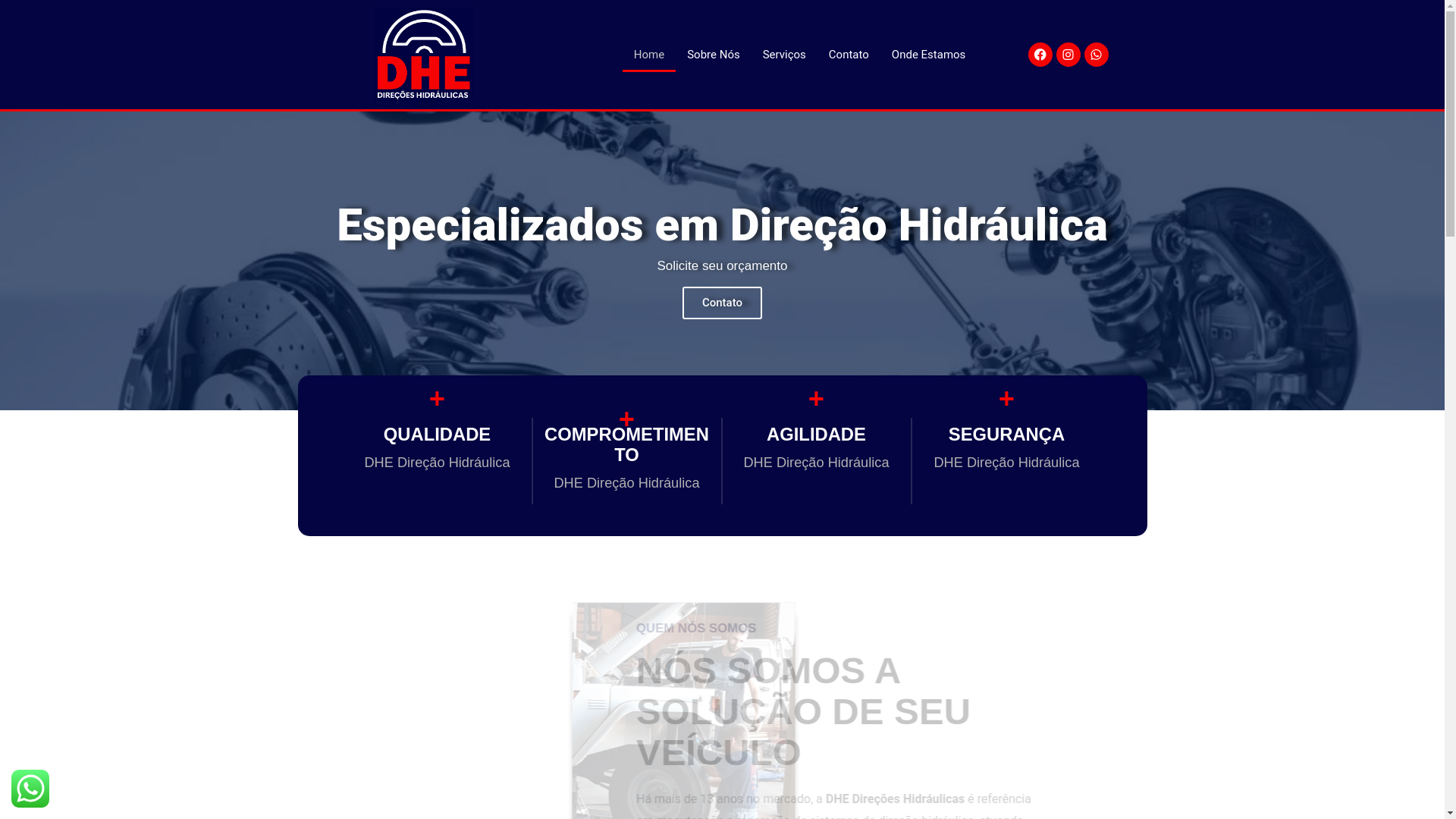 website screenshot of https://dhedirecaohidraulica.com.br/