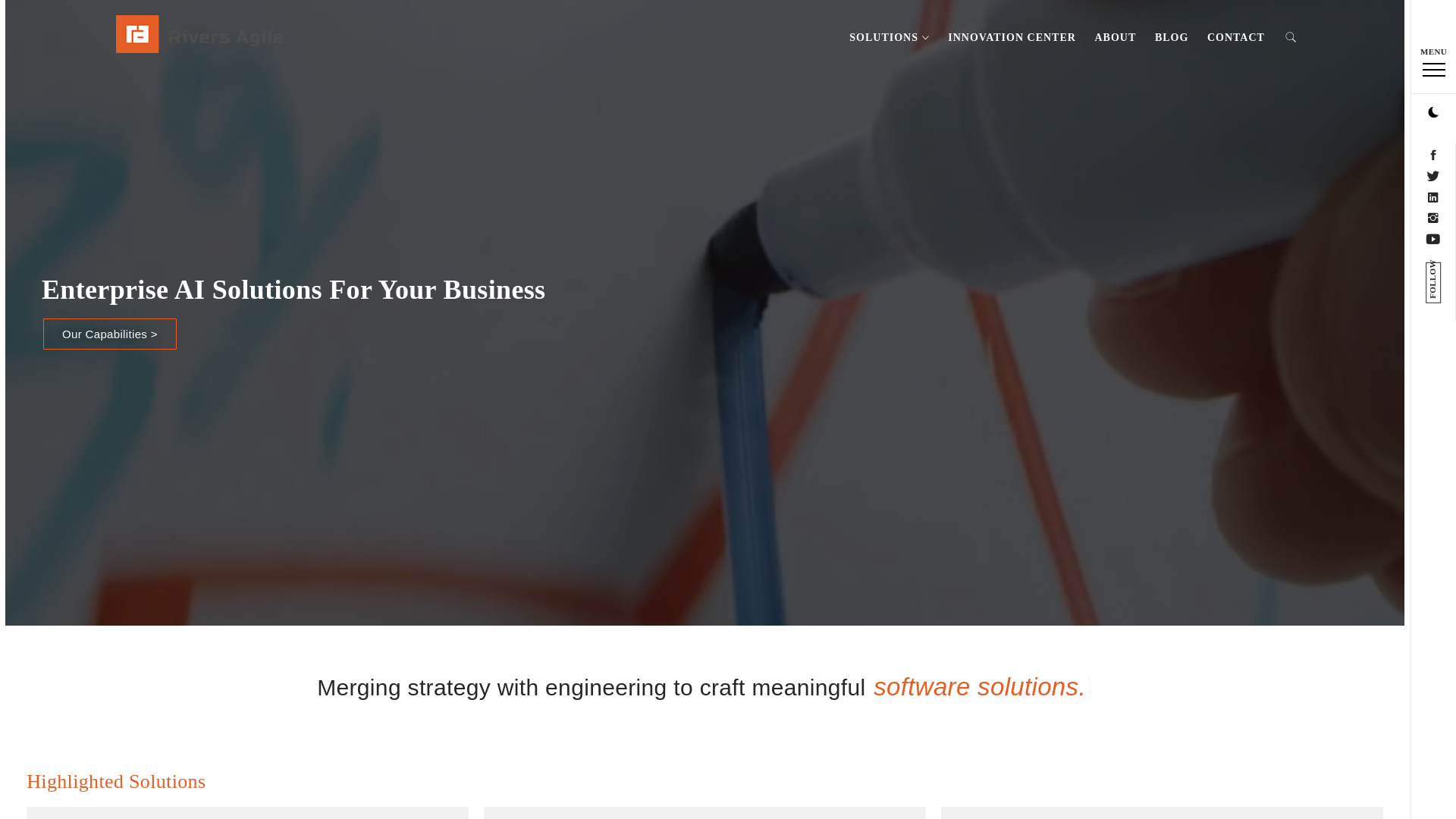 website screenshot of https://riversagile.com/