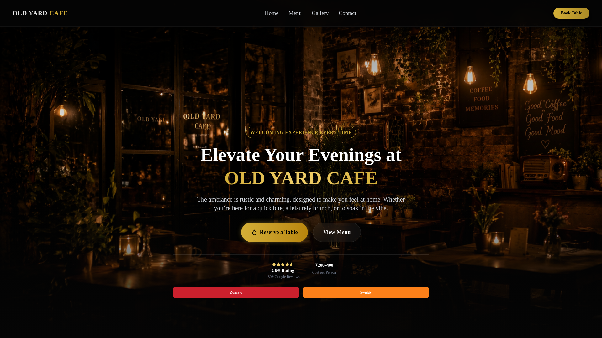 website screenshot of https://oldyardcafe.pages.dev/